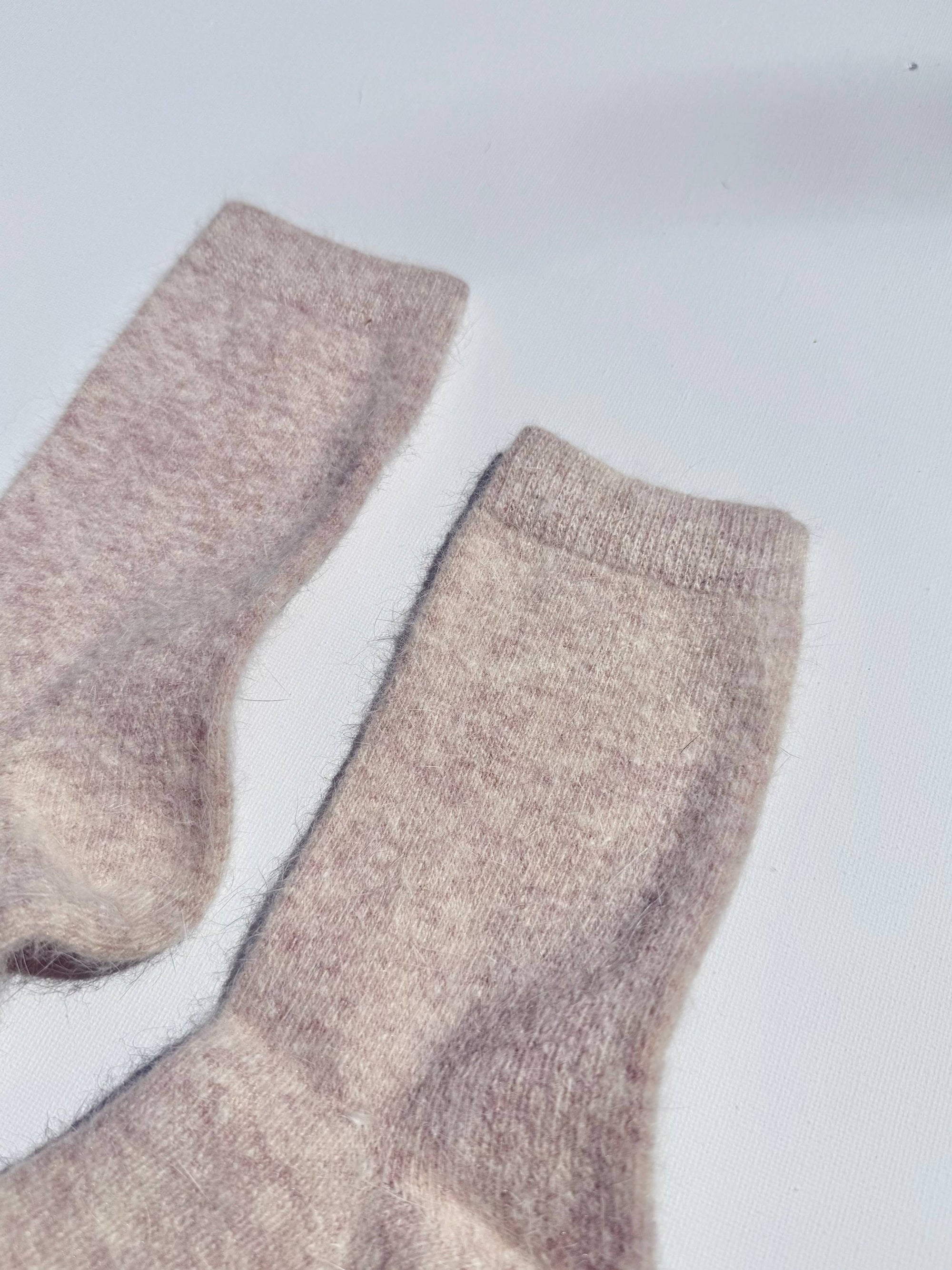 Fluffy Angora Socks | Oatmeal
