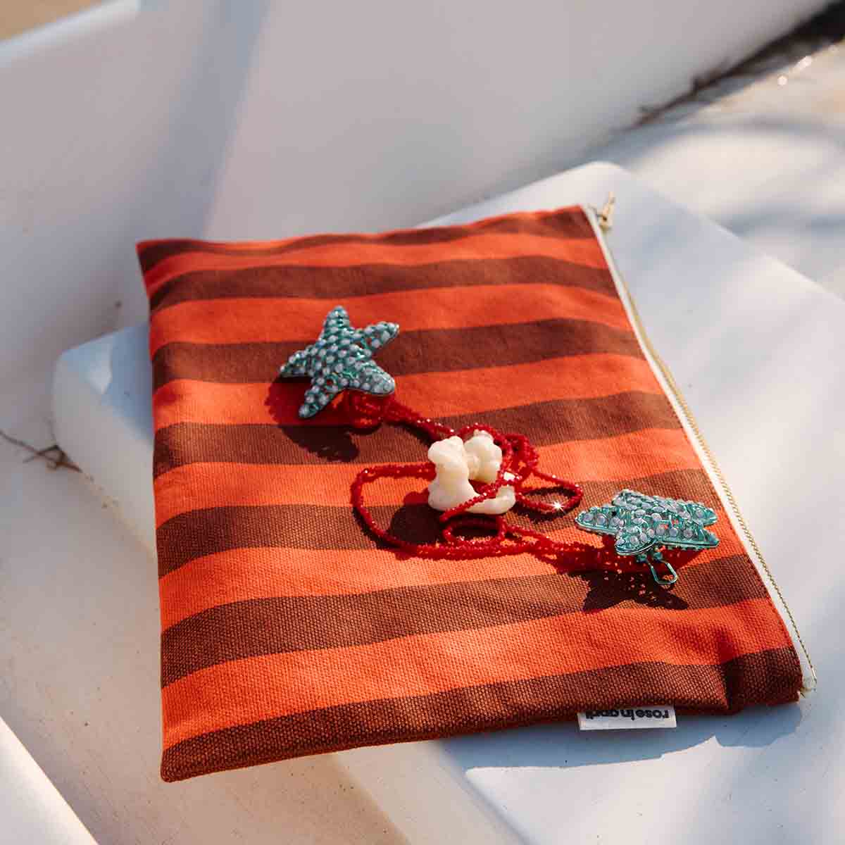 The Big Pouch | Tomato Brown  Stripe - Paloma