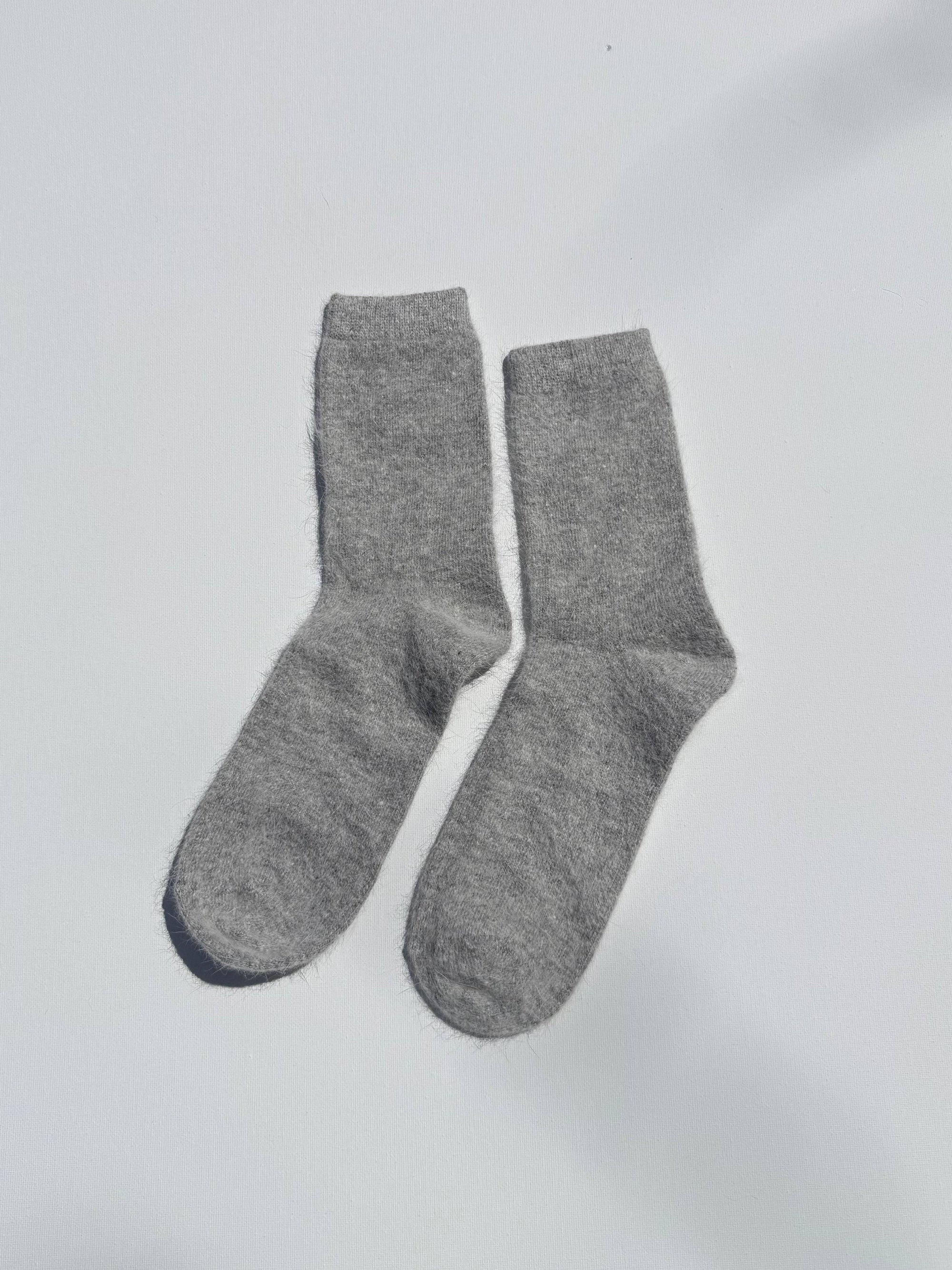 Fluffy Angora Socks | Grey
