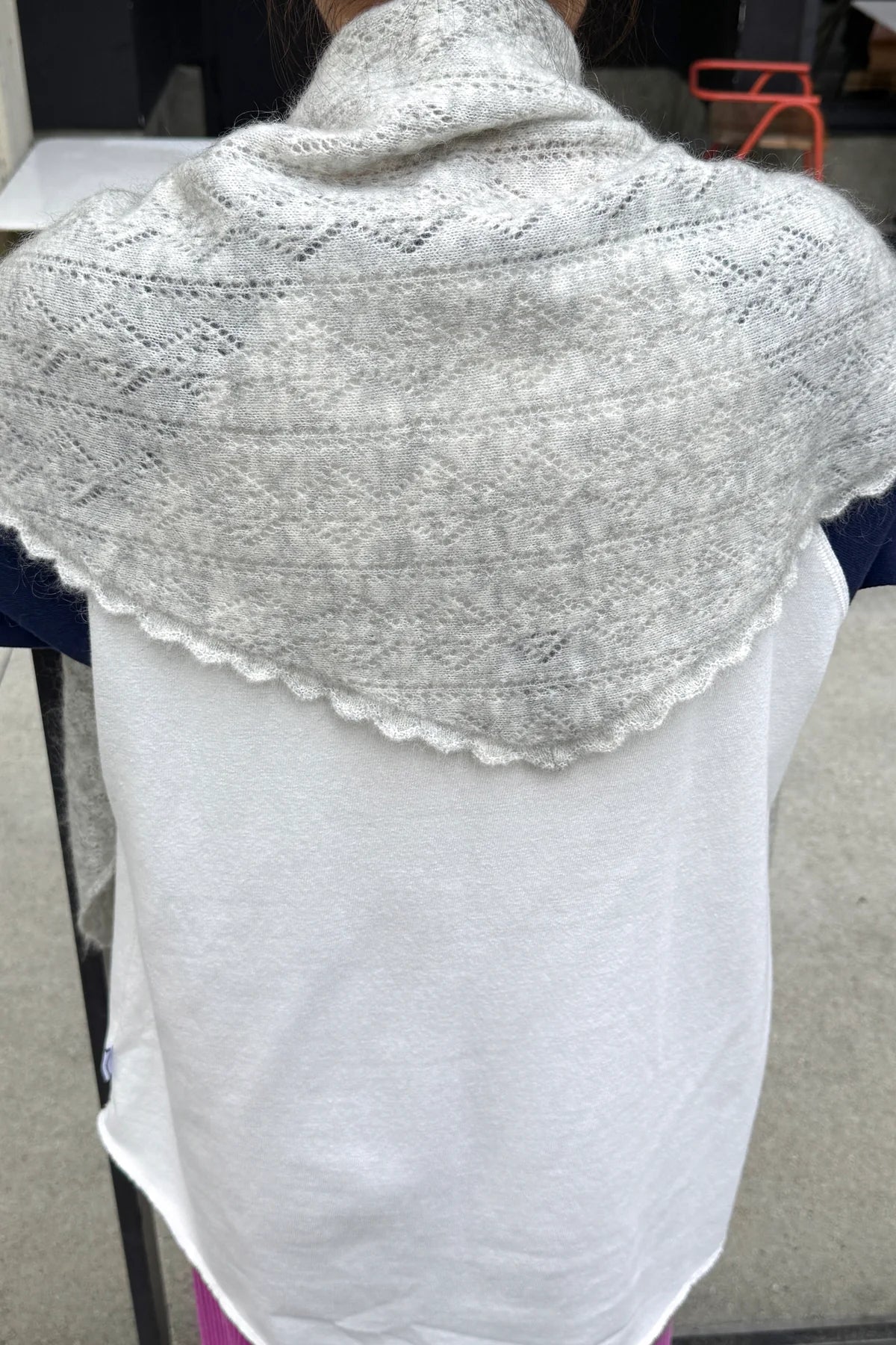 Le Bon Shoppe | Mohair Pointelle Grey Shawl