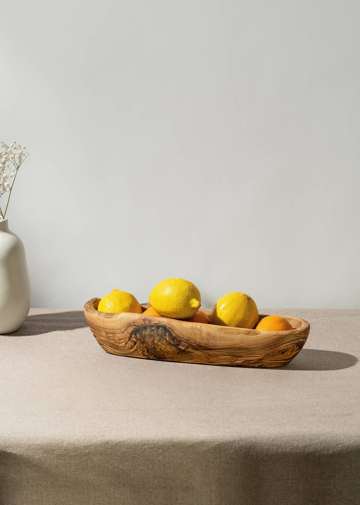 Natural Olive Wood Oval Bowl
