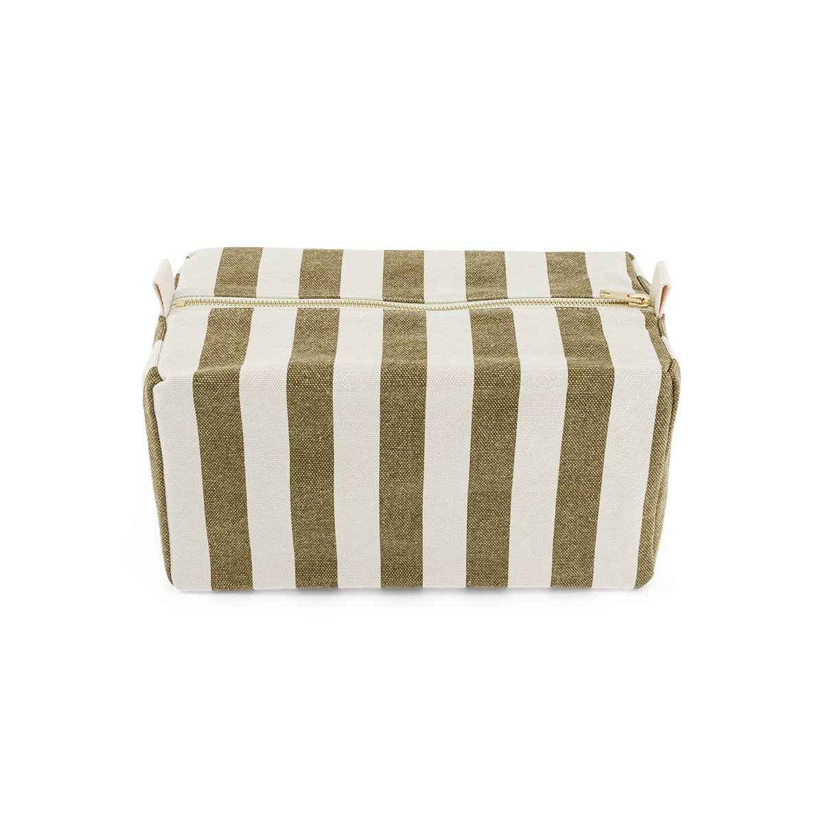The Toiletry Bag | Olive Greige Stripe