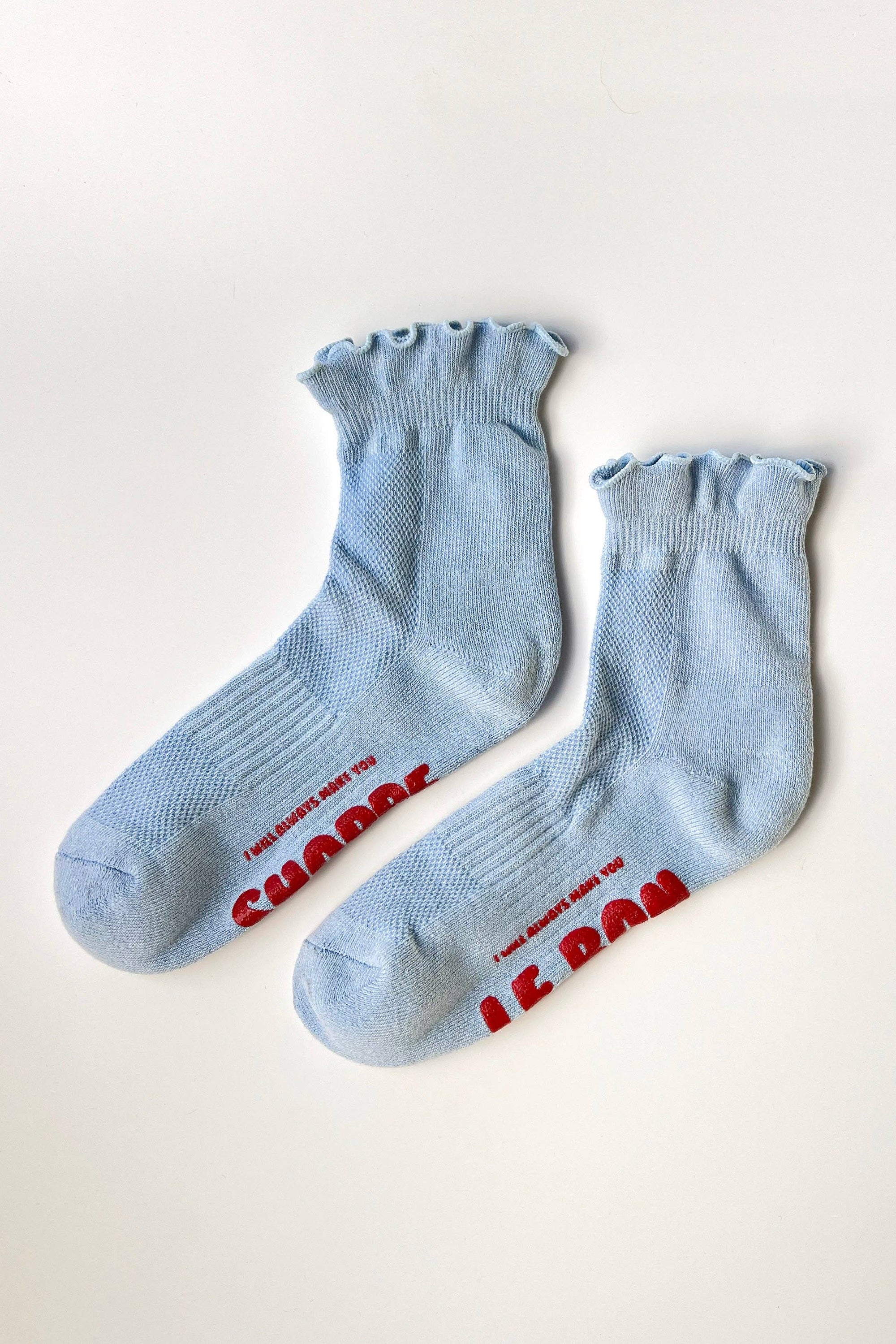 Le Bon Shoppe | Ruffled Hugger Crew Socks | Periwinkle