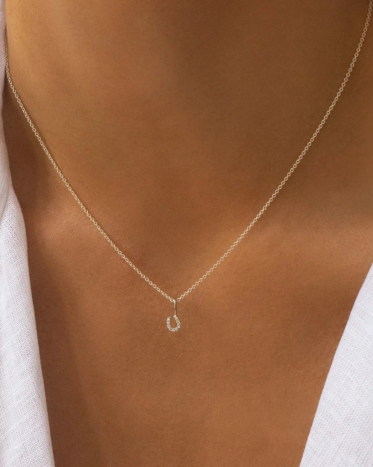 Leah Alexandra | Tiny Horseshoe Necklace | Silver