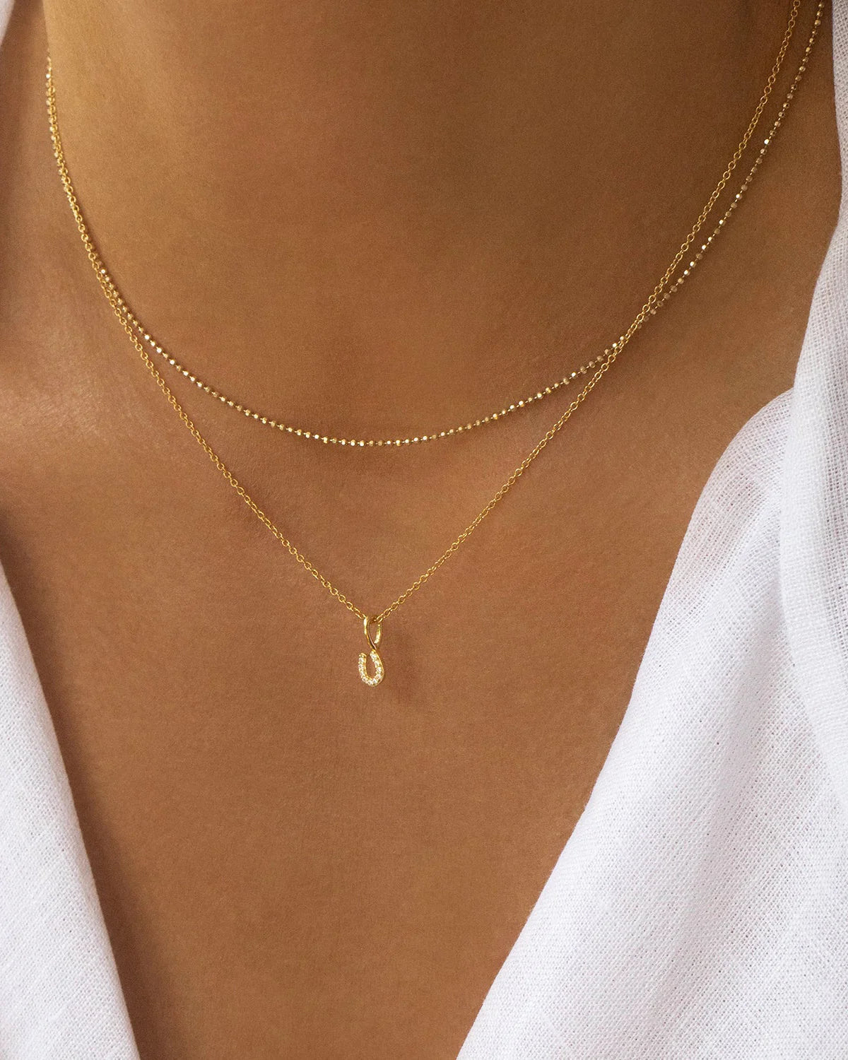 Leah Alexandra | Tiny Horseshoe Necklace | Gold