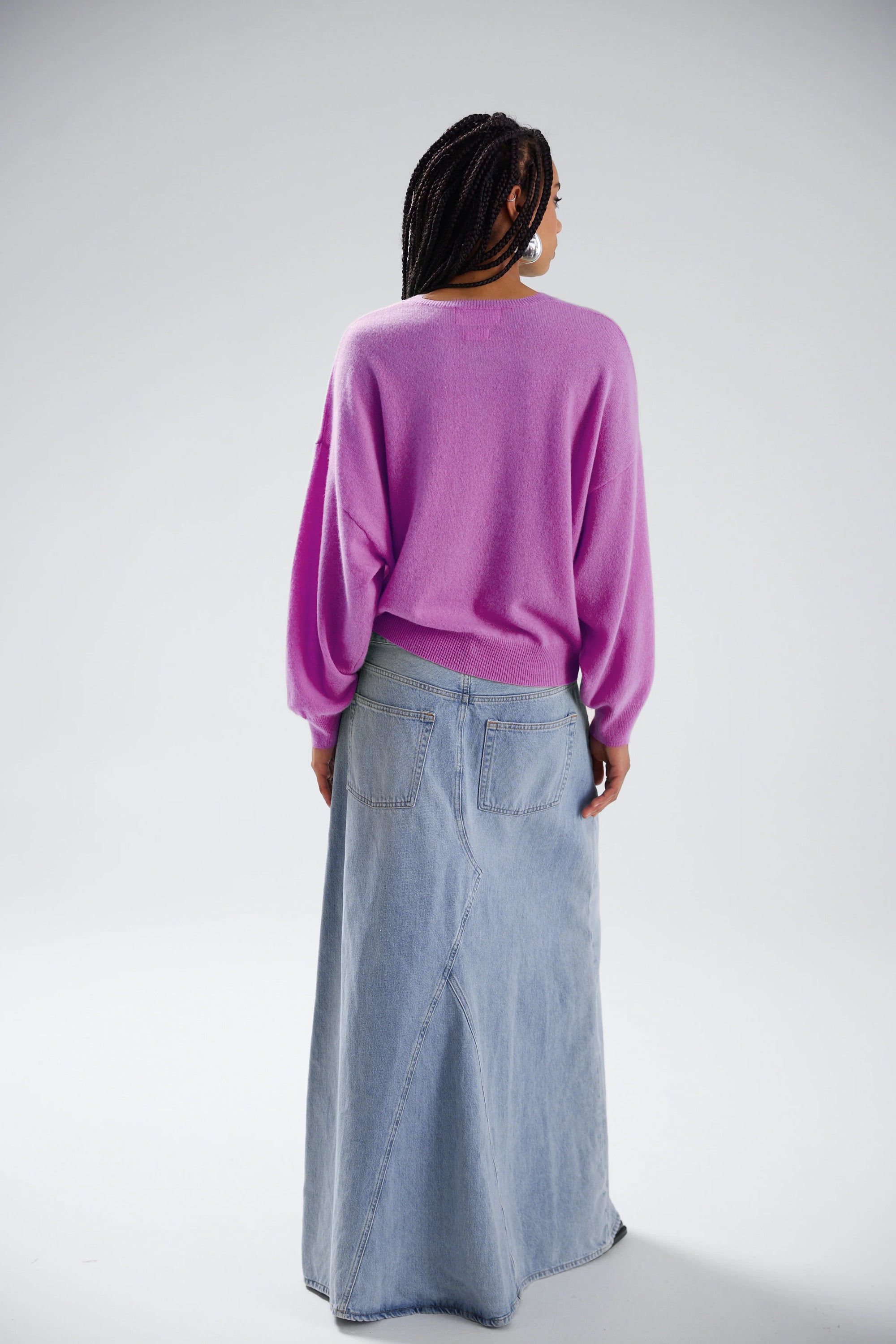 Colorush| Miley Boyfriend Crew Cashmere Sweater
