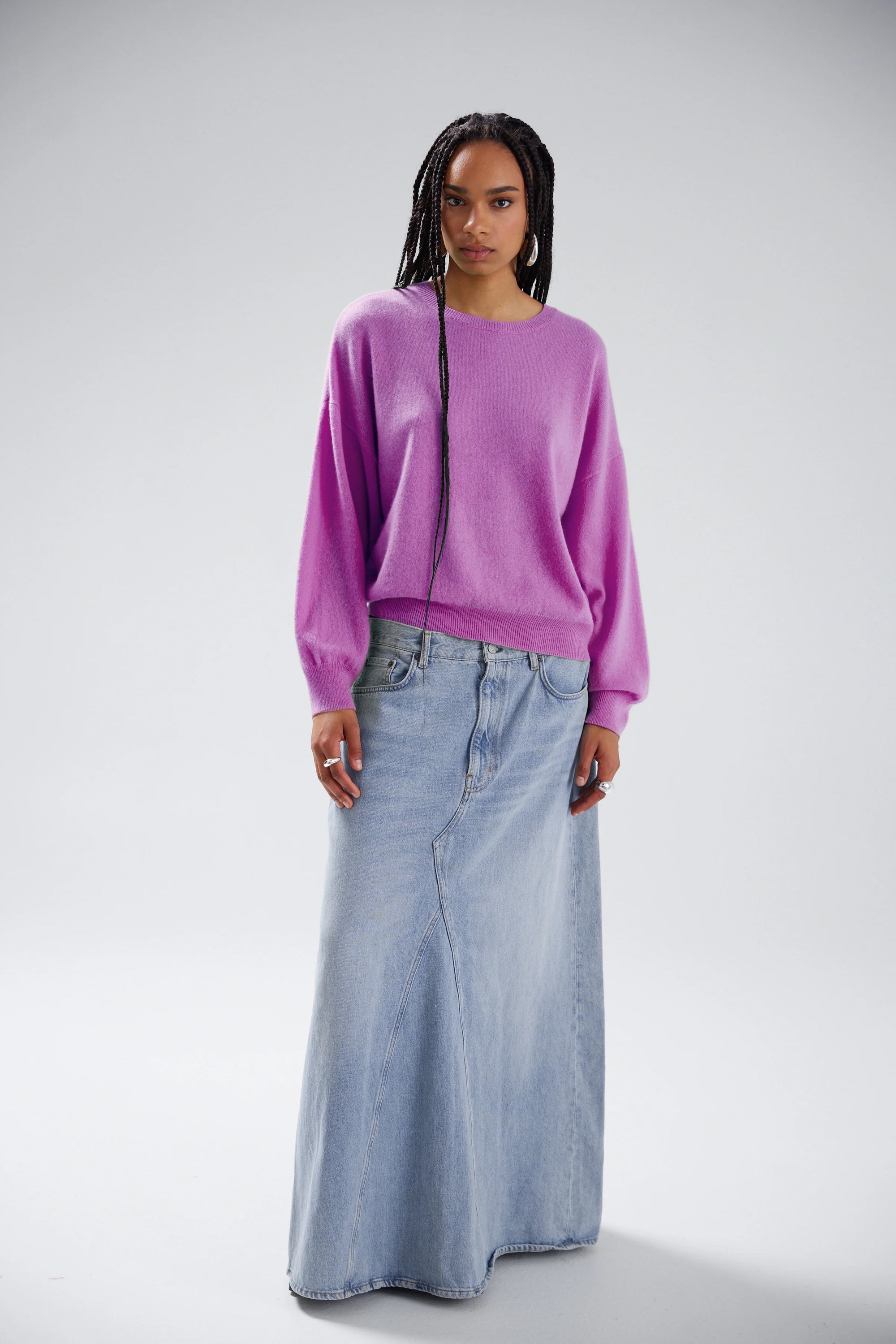 Colorush| Miley Boyfriend Crew Cashmere Sweater