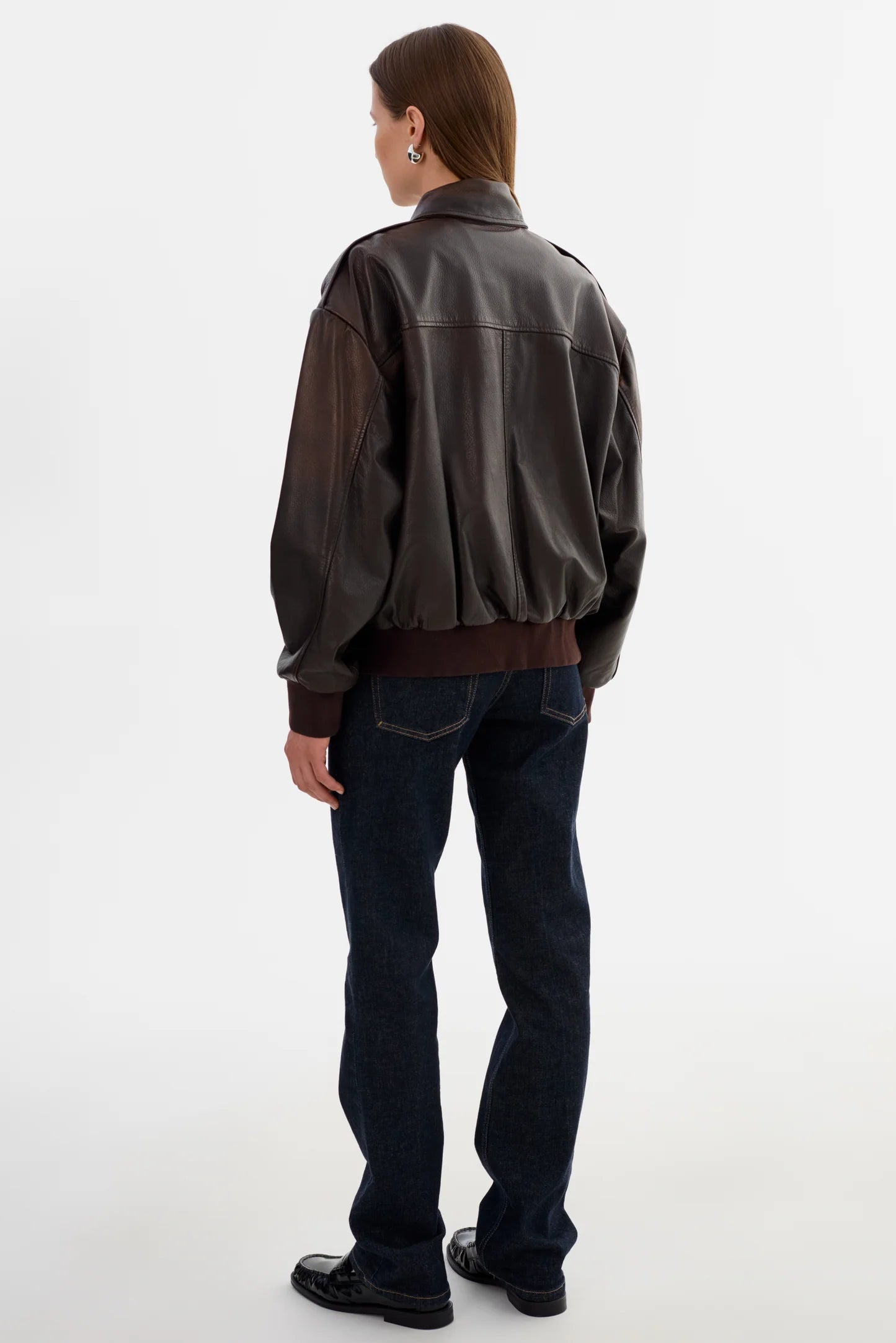 Lamarque Leather Bomber | Rub off Brown
