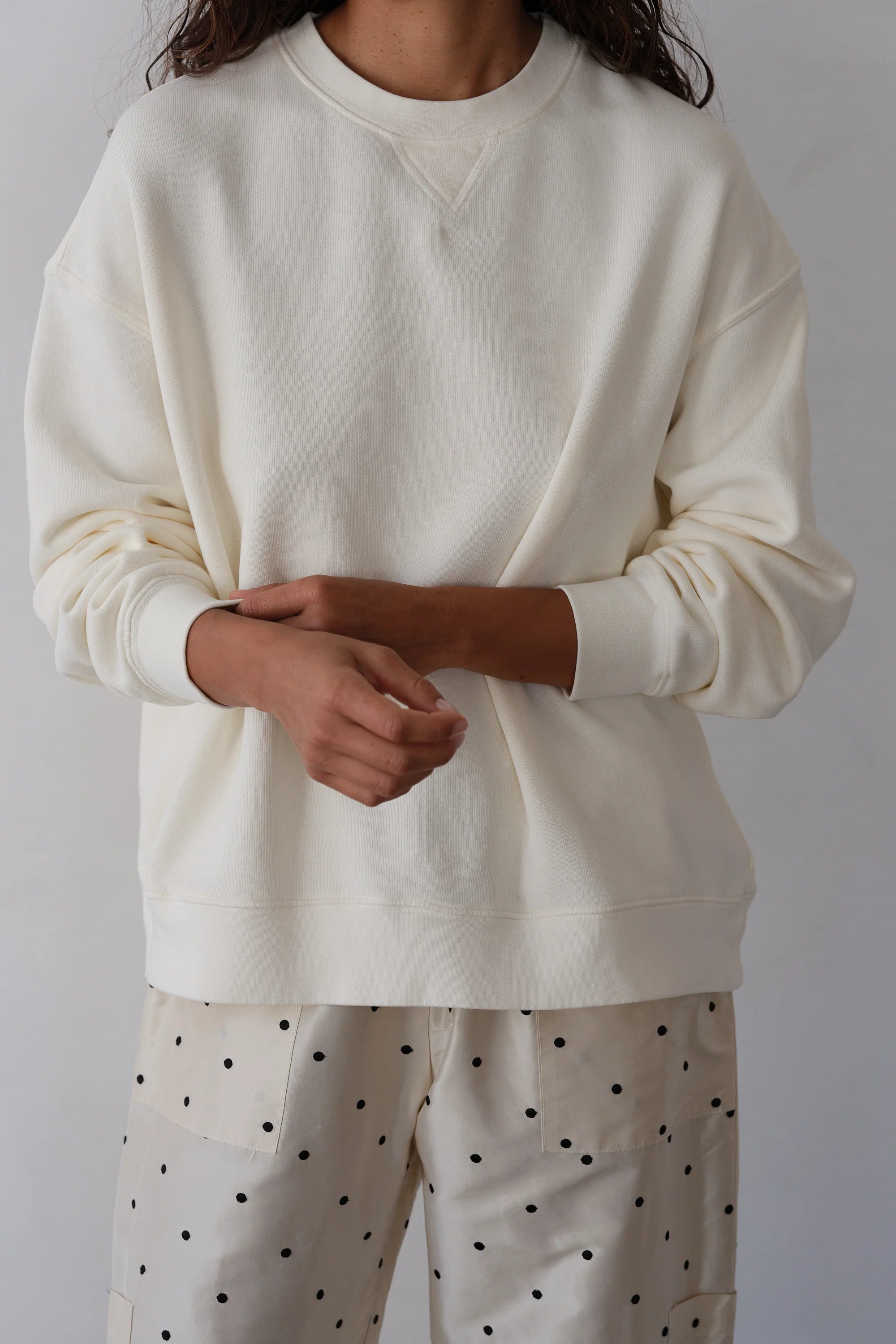 Donni The Eco-Fleece Oversized Sweatshirt | Creme