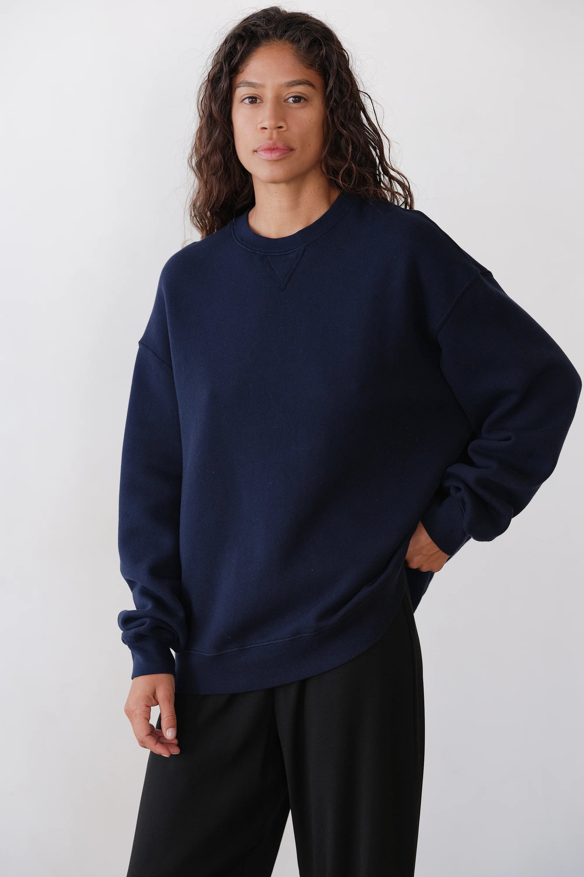 Donni The Eco-Fleece Oversized Sweatshirt | Navy
