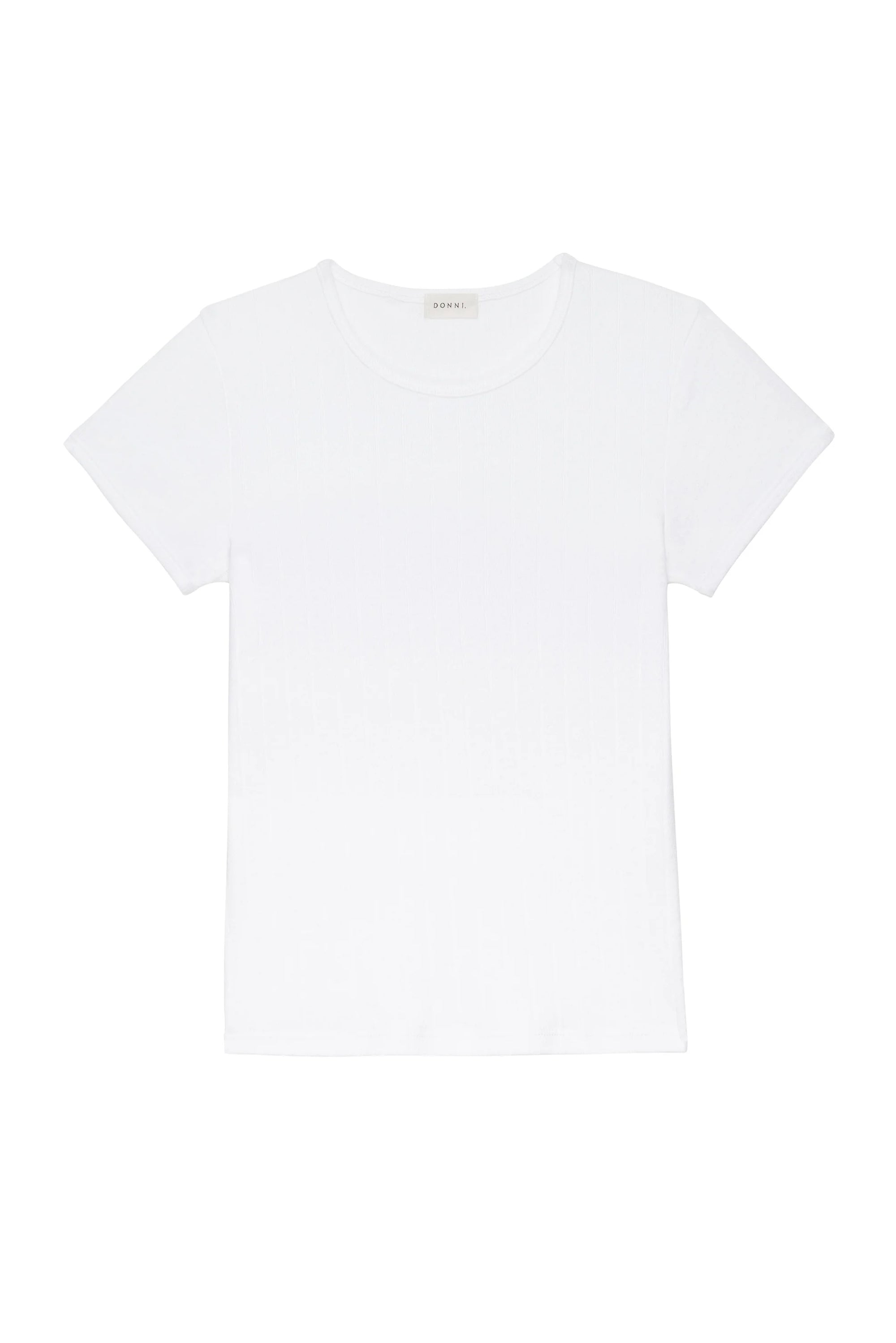 Donni Pointelle Baby Tee | Powder