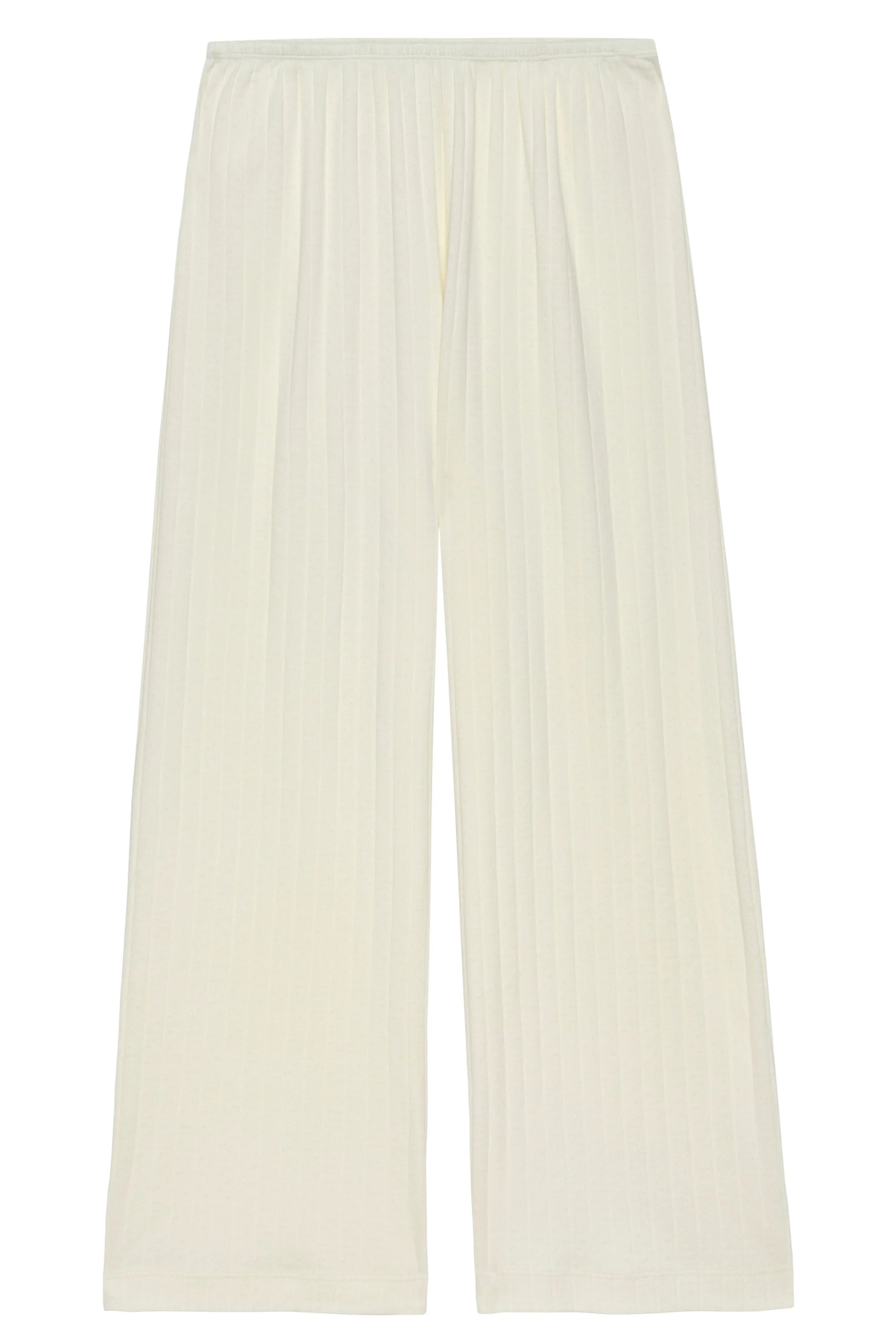 Donni Pointelle Simple Crop Pant | Creme