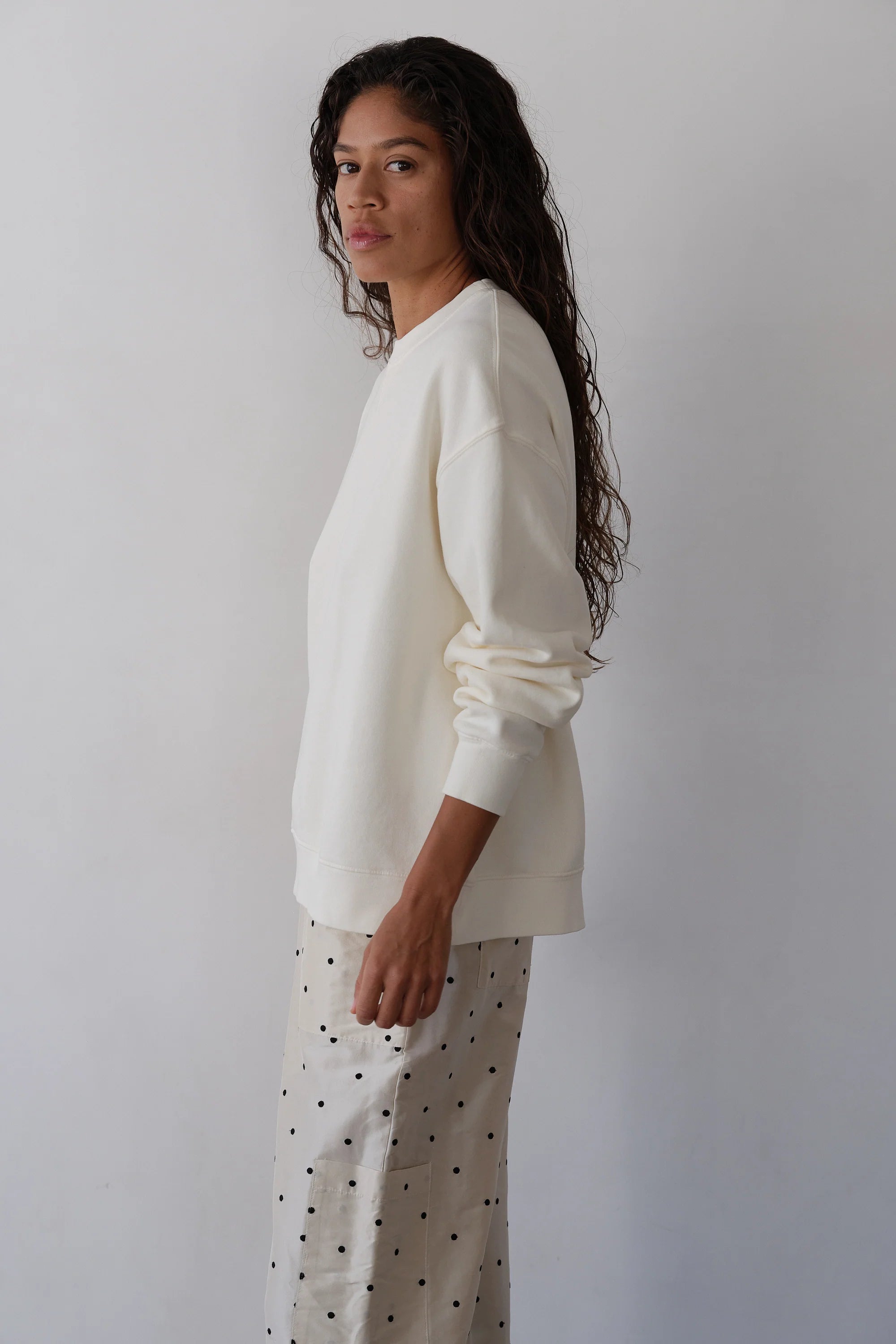 Donni The Eco-Fleece Oversized Sweatshirt | Creme