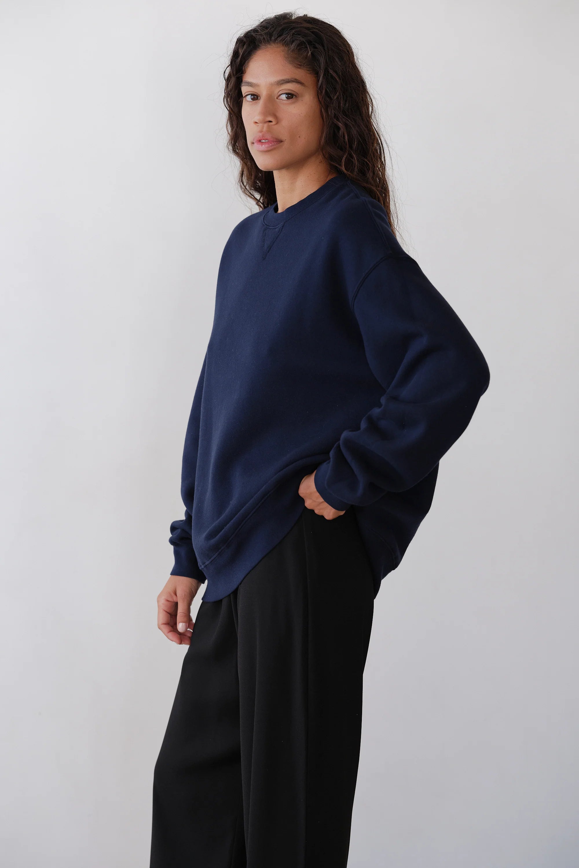 Donni The Eco-Fleece Oversized Sweatshirt | Navy - Paloma