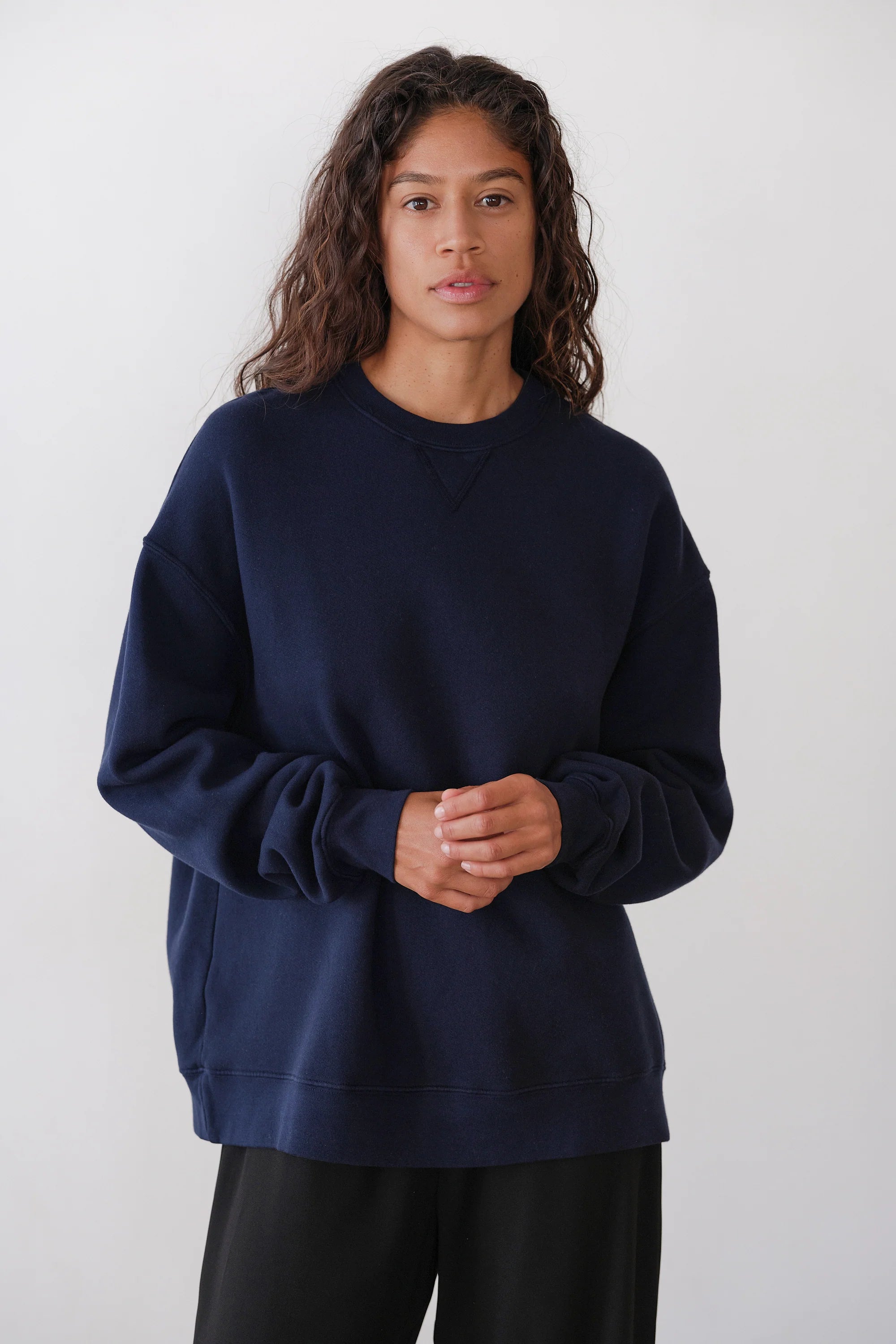 Donni The Eco-Fleece Oversized Sweatshirt | Navy - Paloma