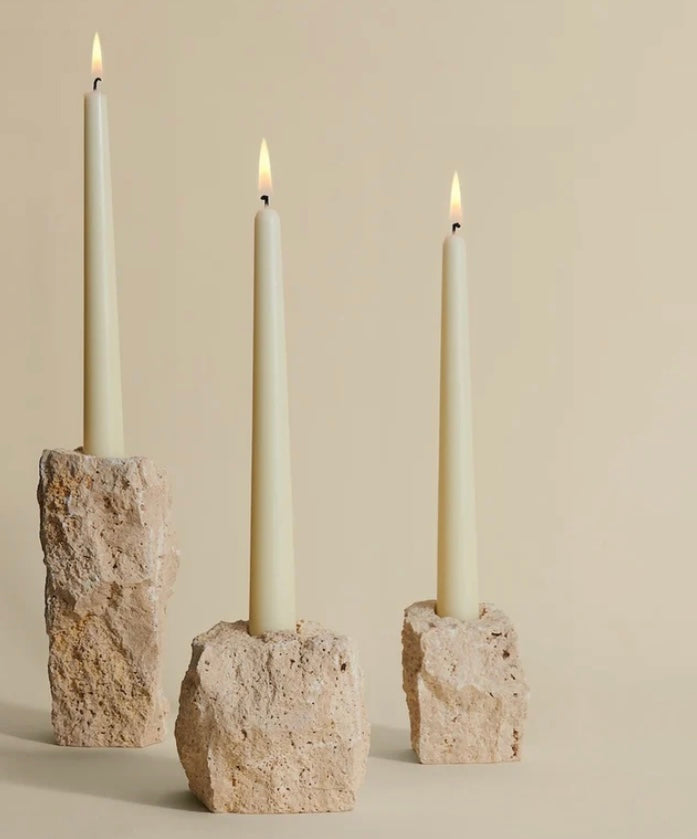 Travertine Candle Holders
