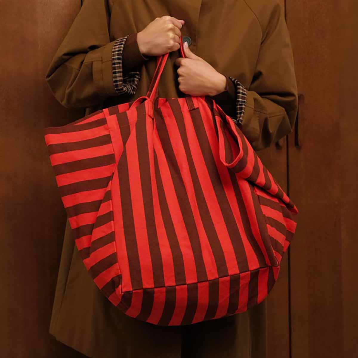 The Big Bag |Tomato Brown Stripe