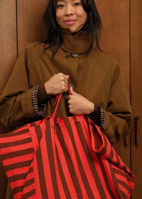 The Big Bag |Tomato Brown Stripe