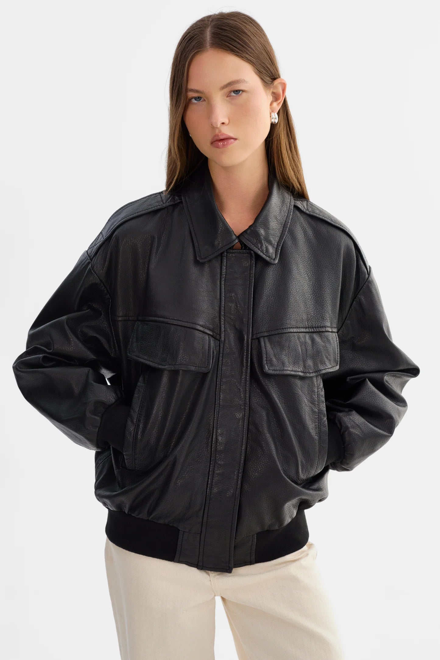 Lamarque Leather Bomber | Black