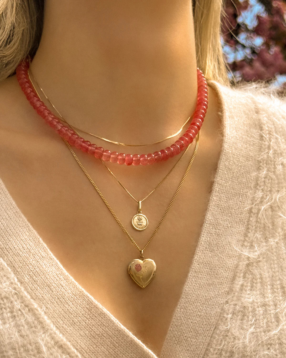 Leah Alexandra | Cherry Quartz Gemstone Necklace