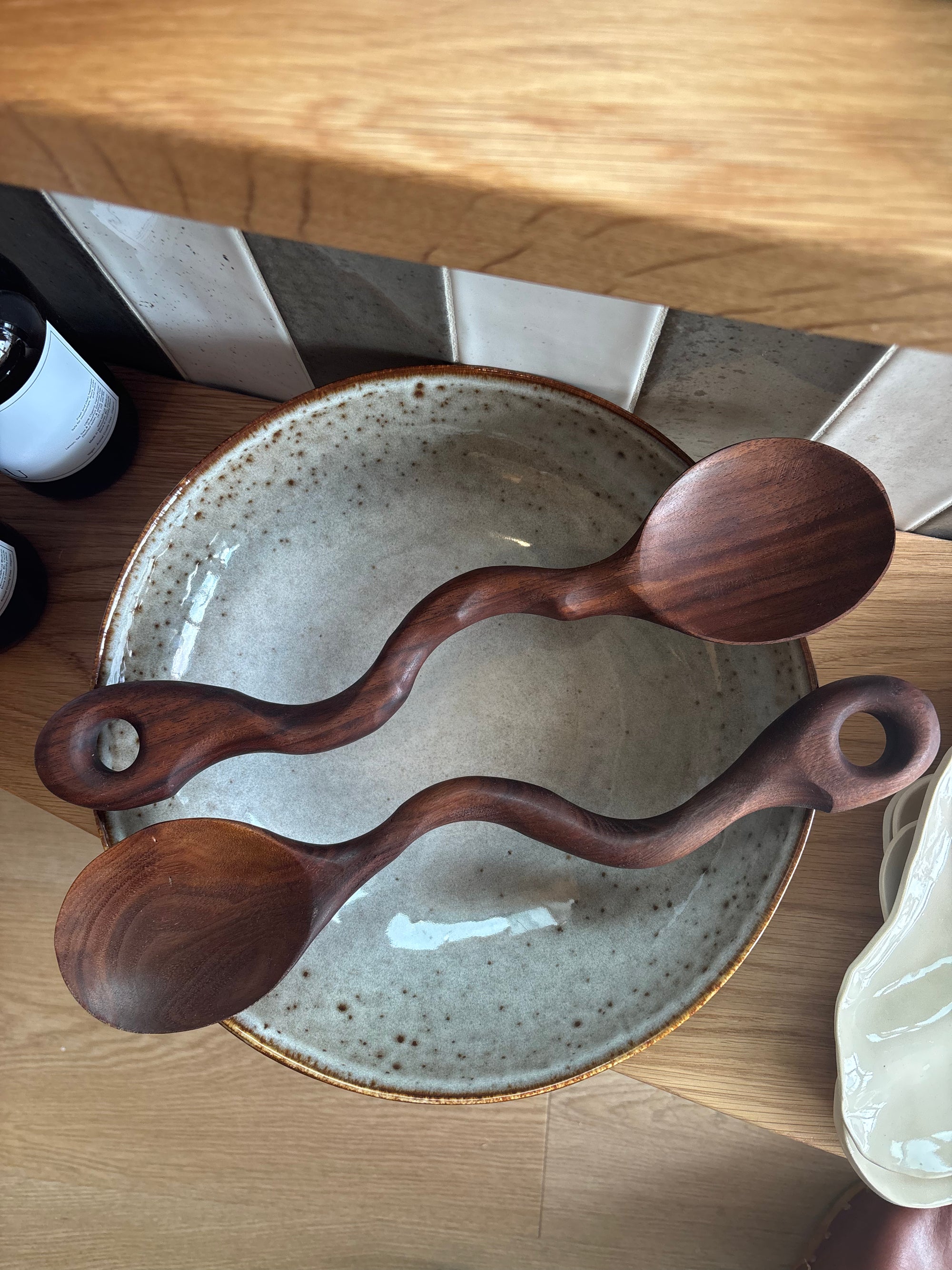 Steelwood Designs | Loopy Serving Spoons | Walnut