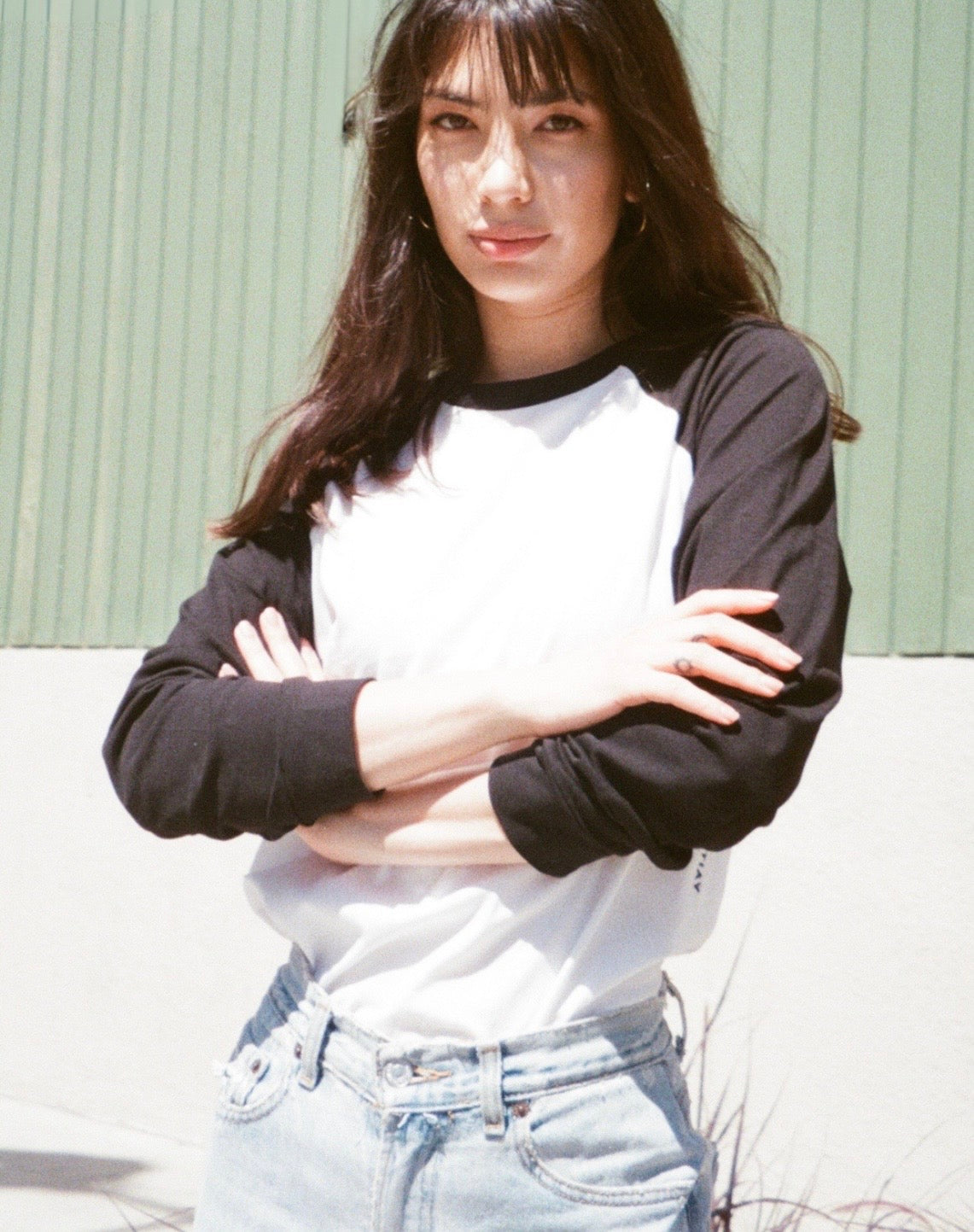 Tomorrow in a Year| Loose Fit Raglan Baseball Tee| Black/White