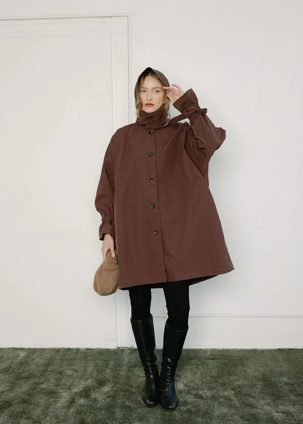 A Bronze Age | Judy Rain Jacket | Chocolate Nylon