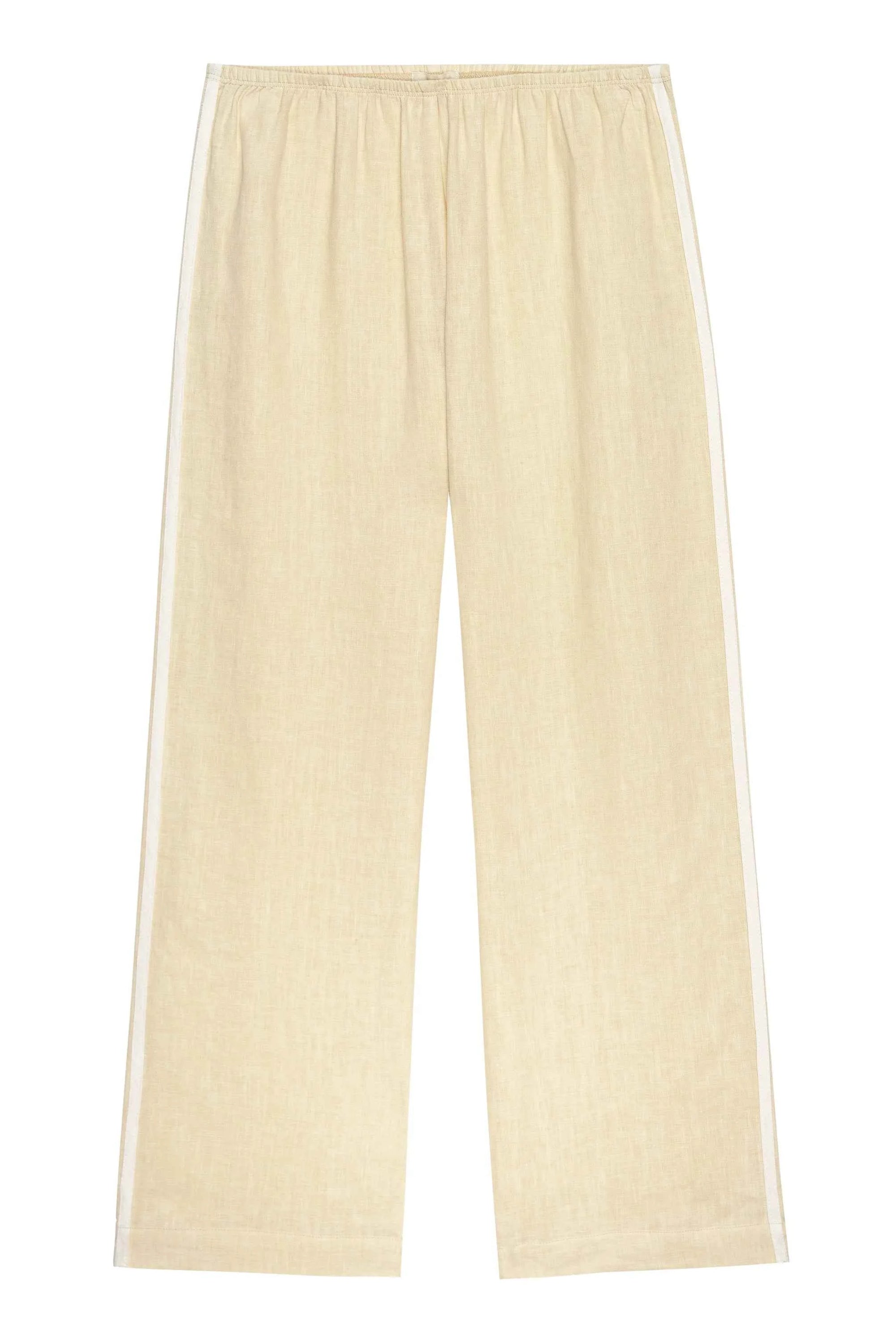 Donni | The Linen Crop Stripe Pant| Butter - NEW