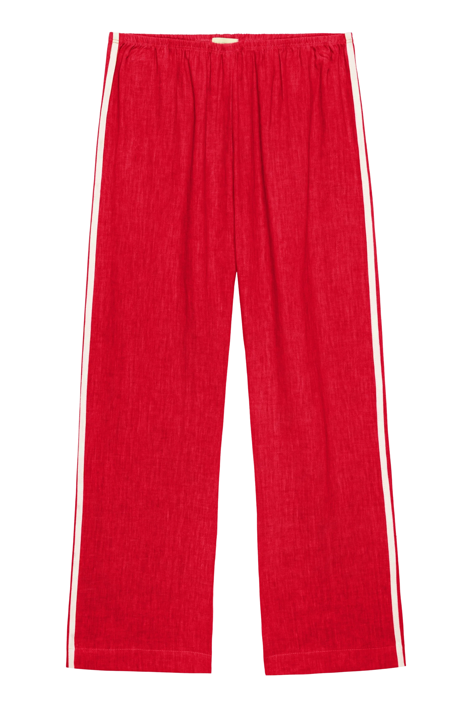 Donni | The Linen Crop Stripe Pant| Bell Pepper - NEW