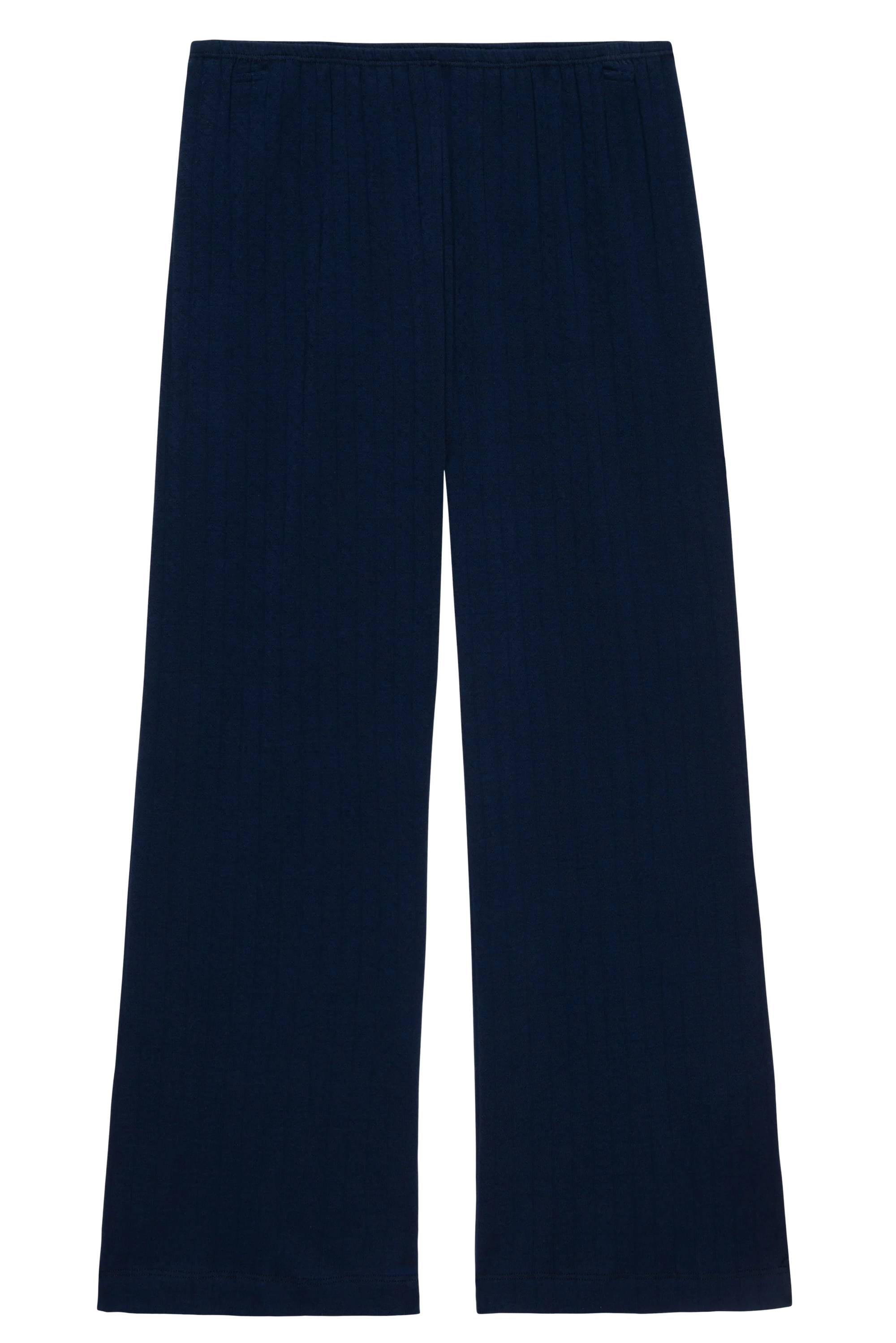 Donni Pointelle Simple Crop Pant | Navy