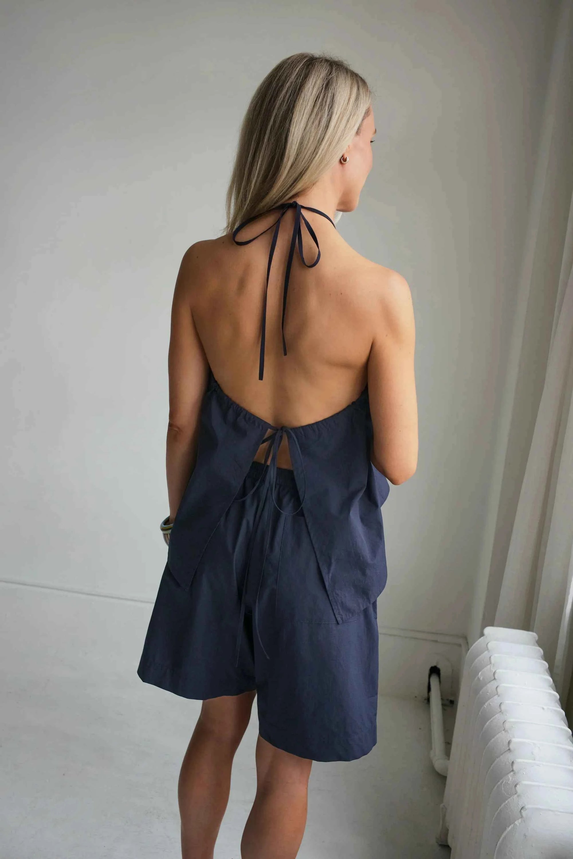 Volay | The Tie Back Halter Top | Black
