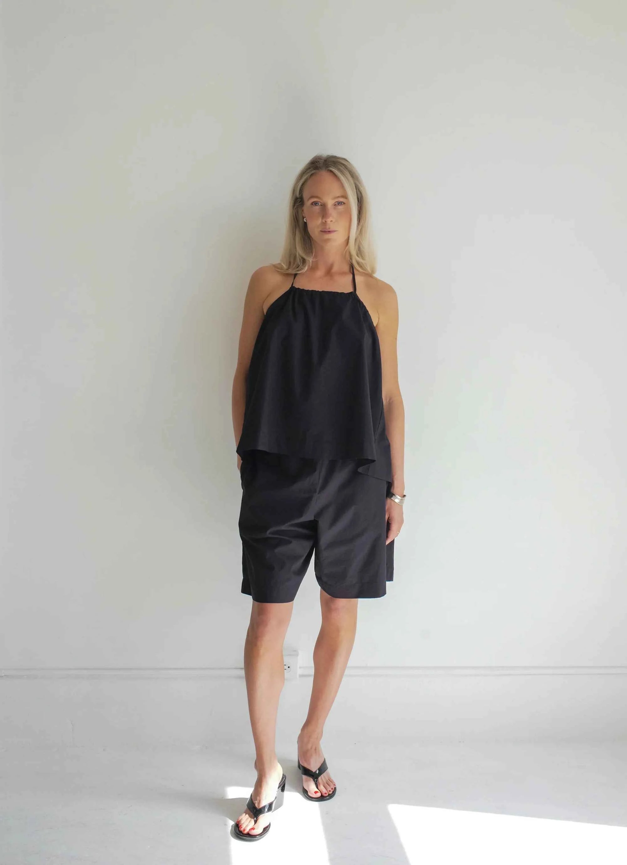 Volay | The Tie Back Halter Top | Navy