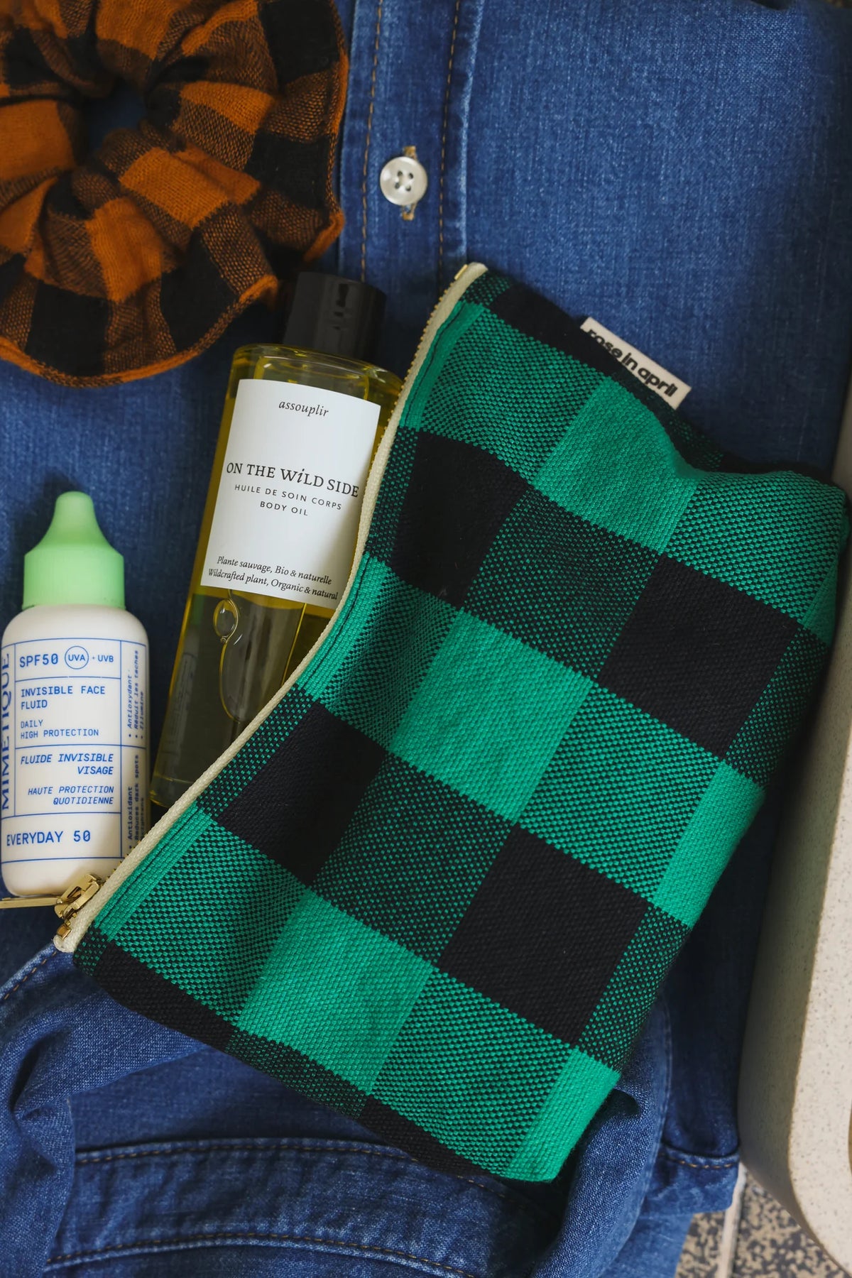 The Midi Pouch | Vichy Green
