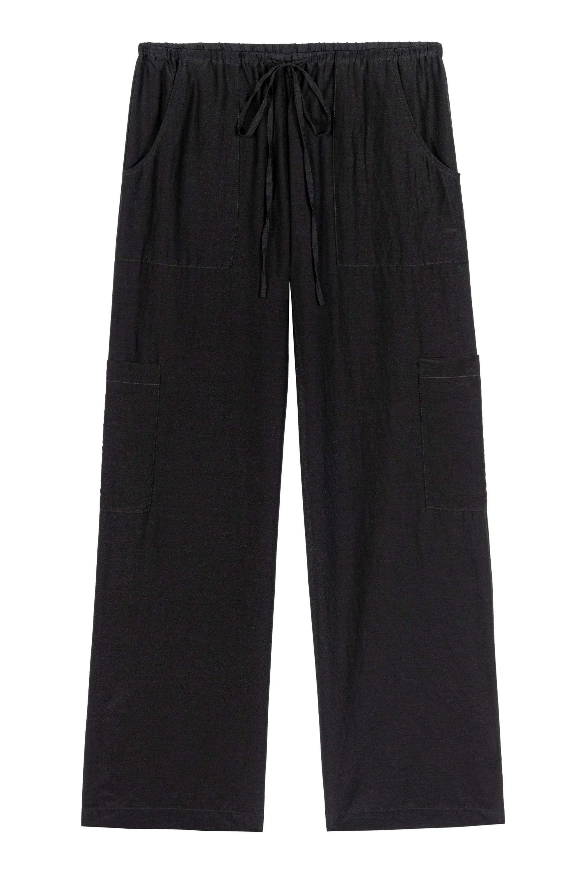 Donni |The Silk Cotton Sheer Cargo Pant | Jet