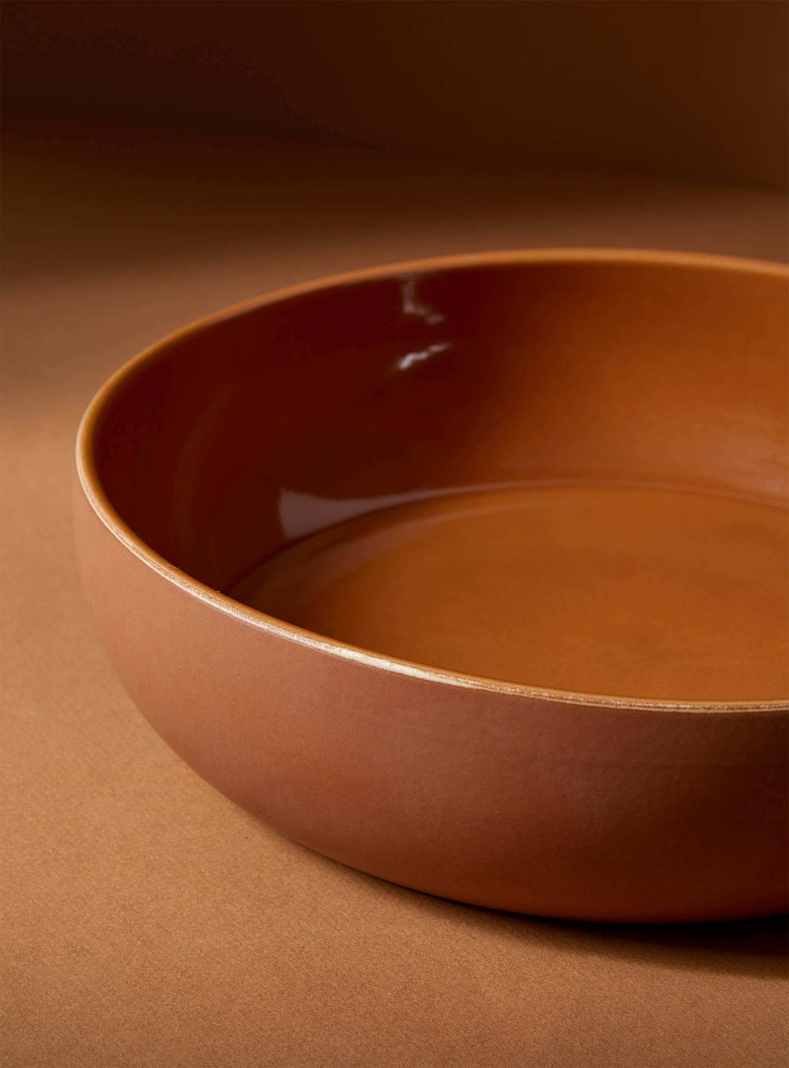 Shallow Serving Bowl | Glazed Terracotta