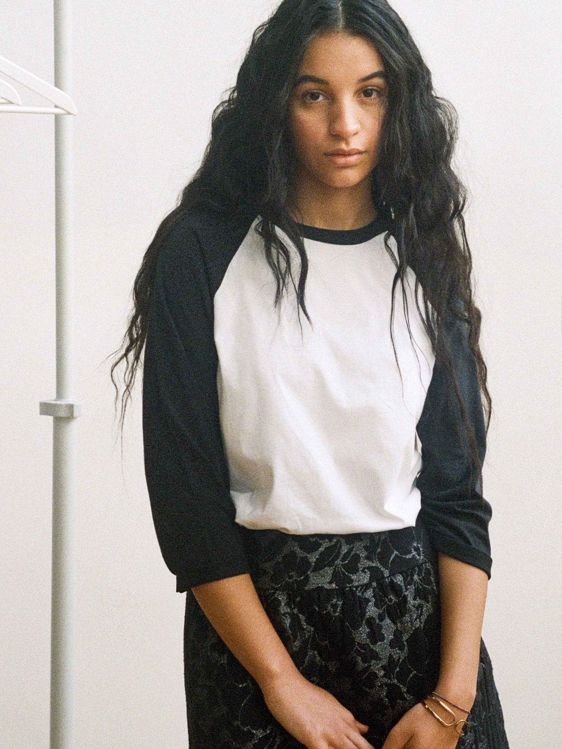 Tomorrow in a Year| Raglan Baseball Tee| Black/White