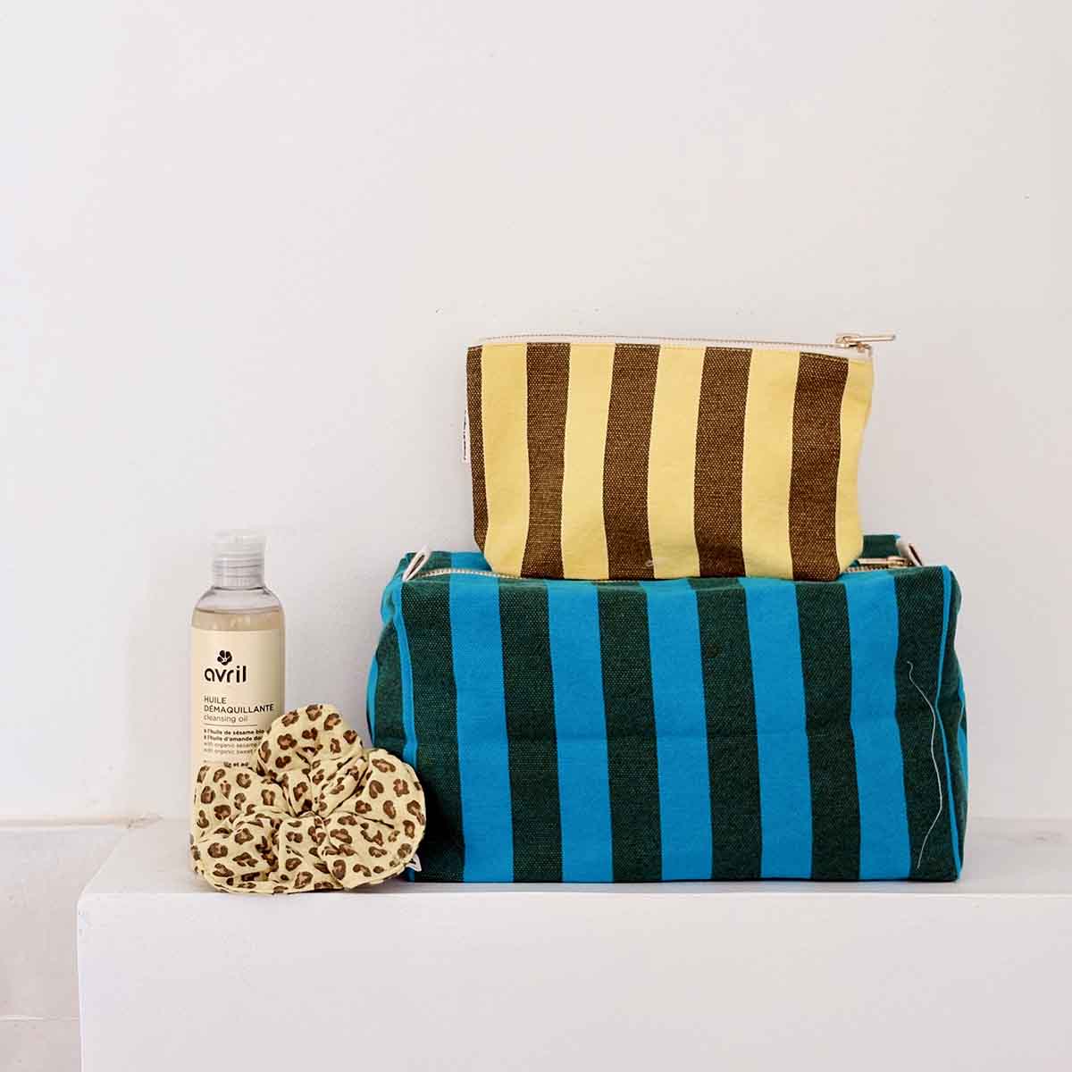 The Midi Pouch | Lemon Olive Stripe - Paloma