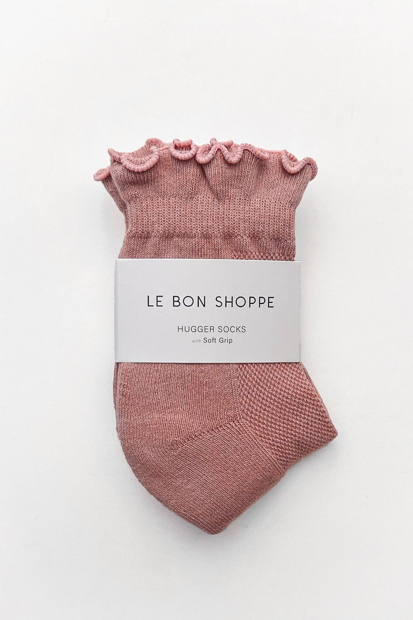 Le Bon Shoppe| Ruffled Hugger Crew Socks | Vintage Pink