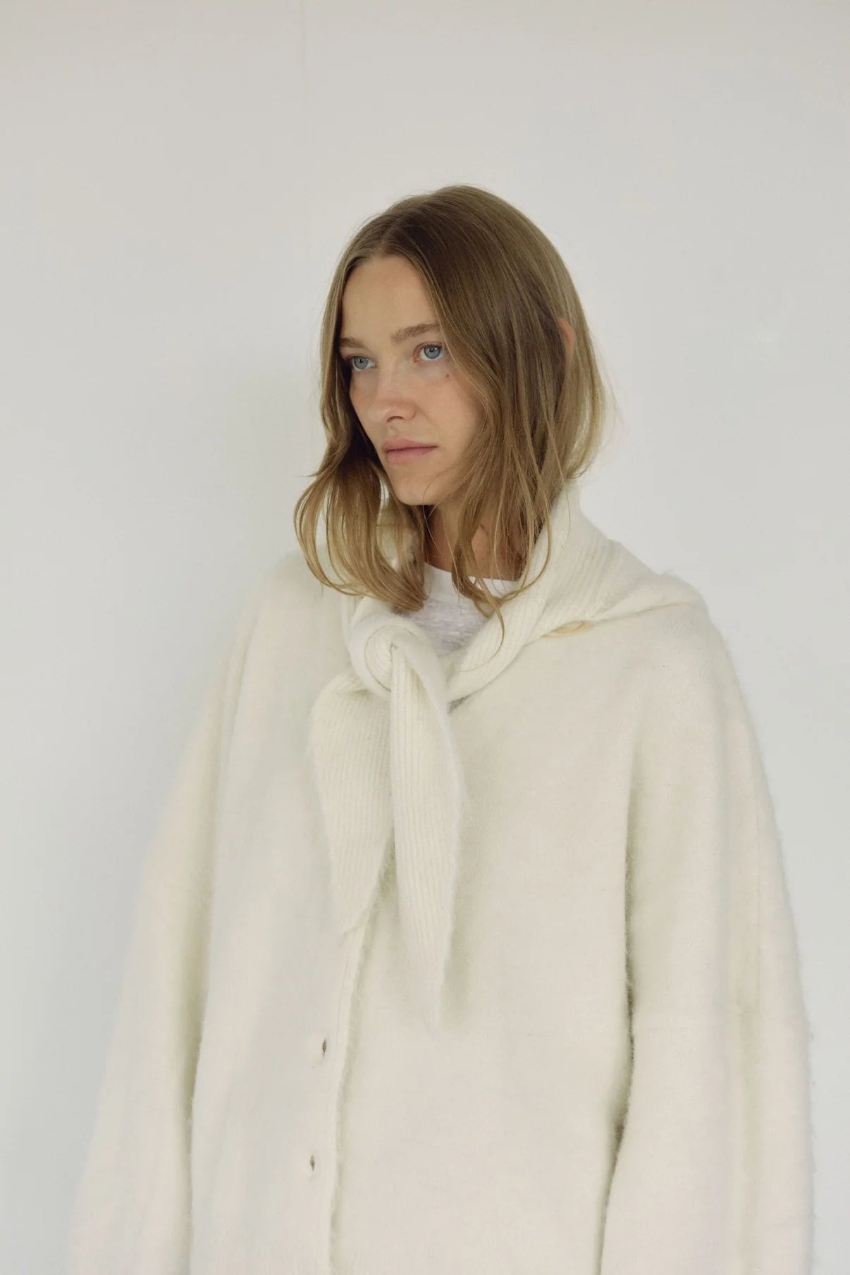 Bohème Hooded Scarf | Milk