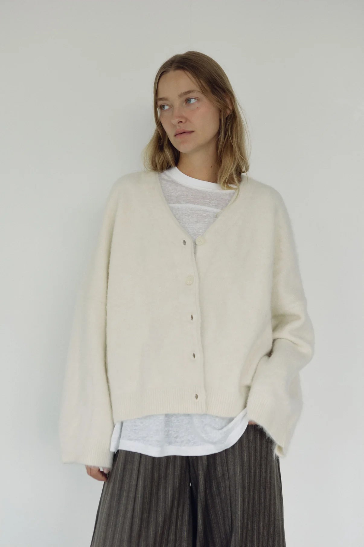 Bohème V Neck Cardi | Milk