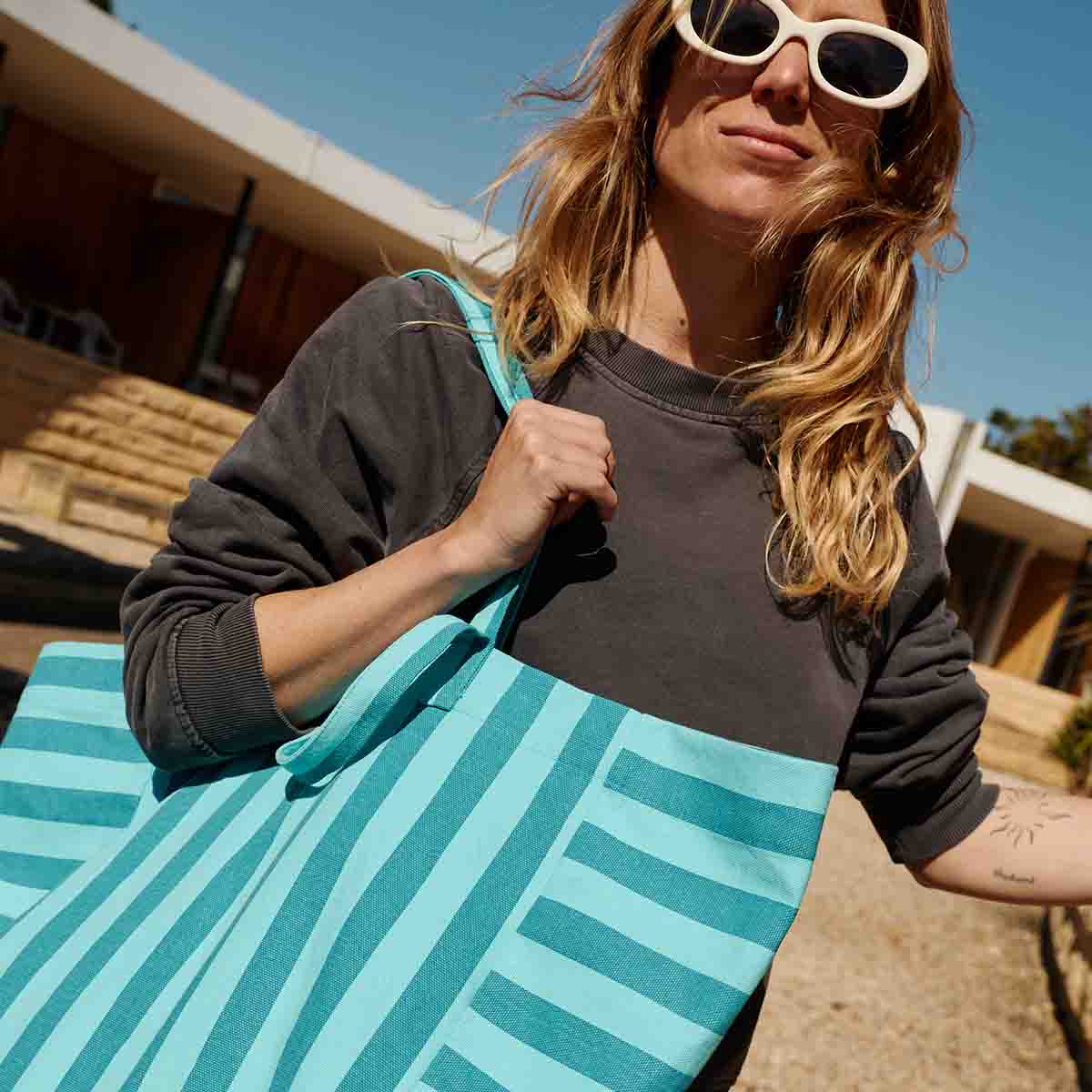 The Big Bag | Capri Blue Tahitian Stripe