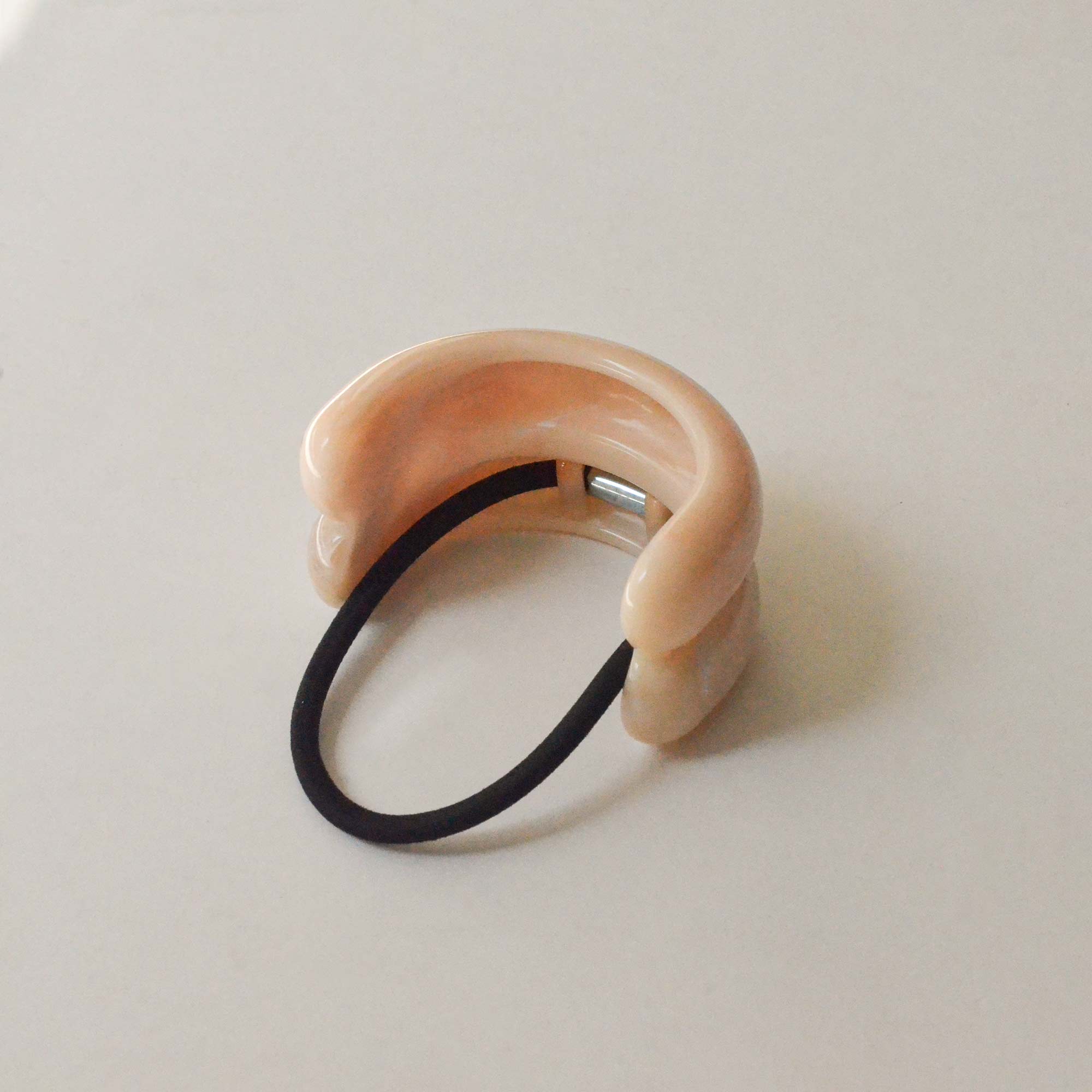 Wide Double Arch Hair Tie | Beige