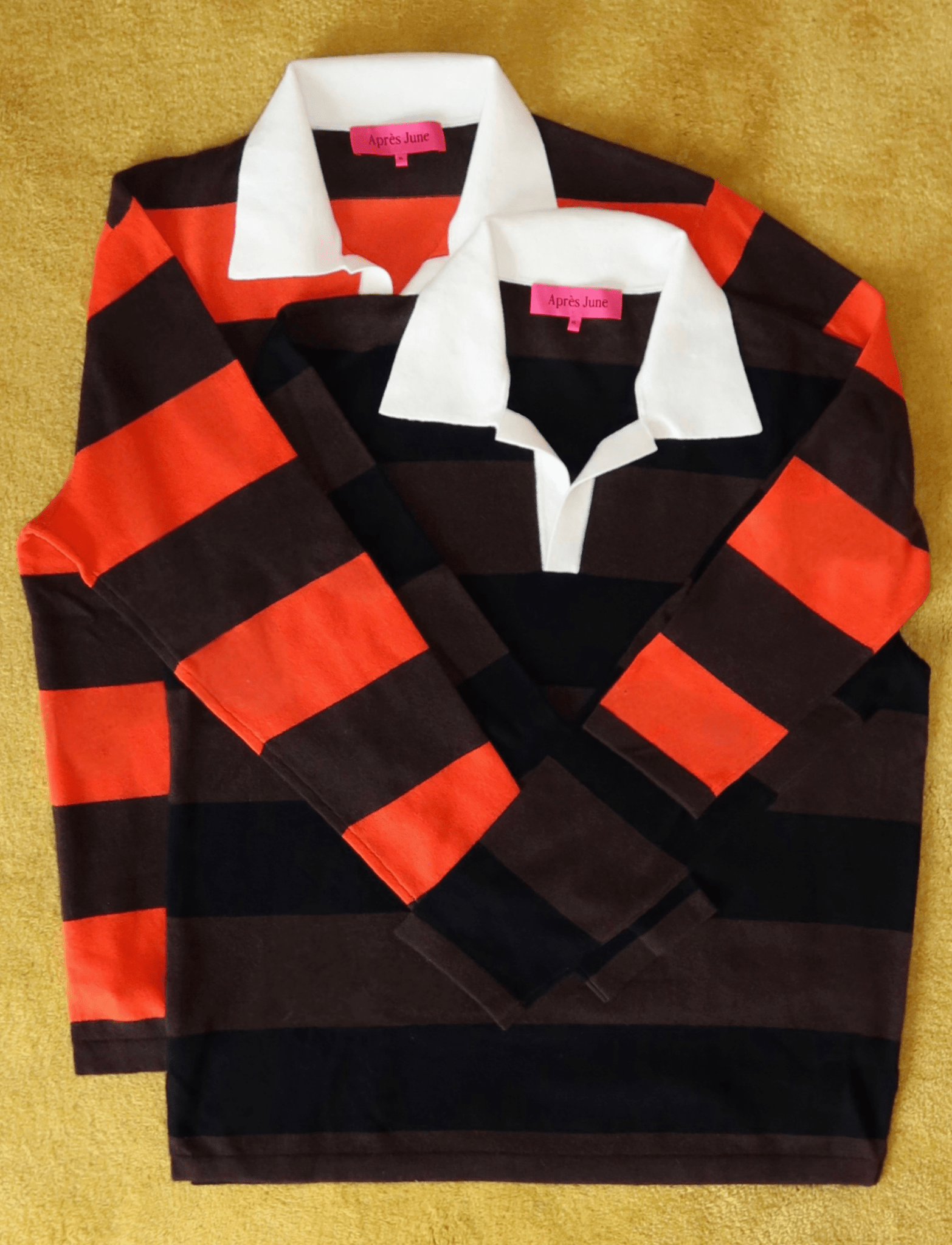 Apres June | Cashmere Rugby Stripe | Aperol & Cocoa