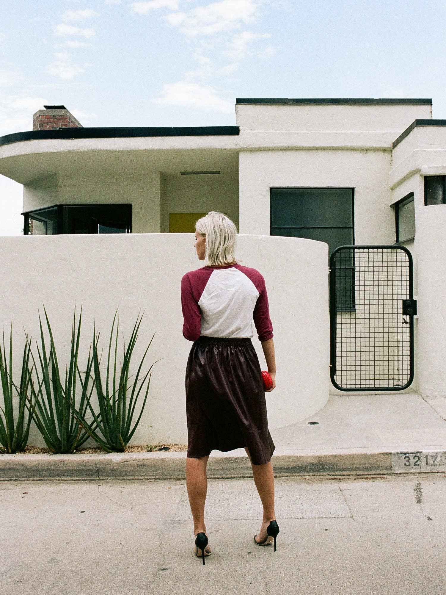 Relaxed-Fit Raglan Baseball T-shirt - Rouge/White
