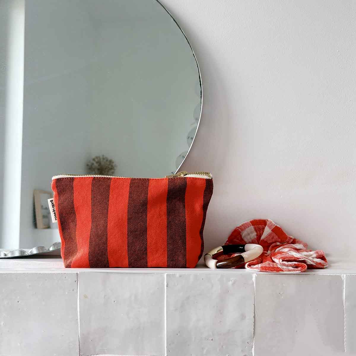 The Midi Pouch | Tomato Brown Stripe - Paloma