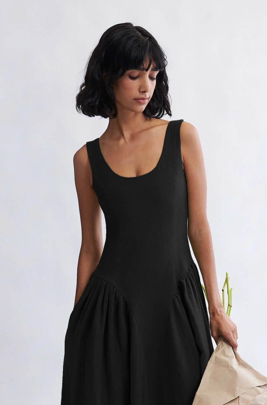 Eliza Faulkner| Vivienne Linen Maxi Dress | Black