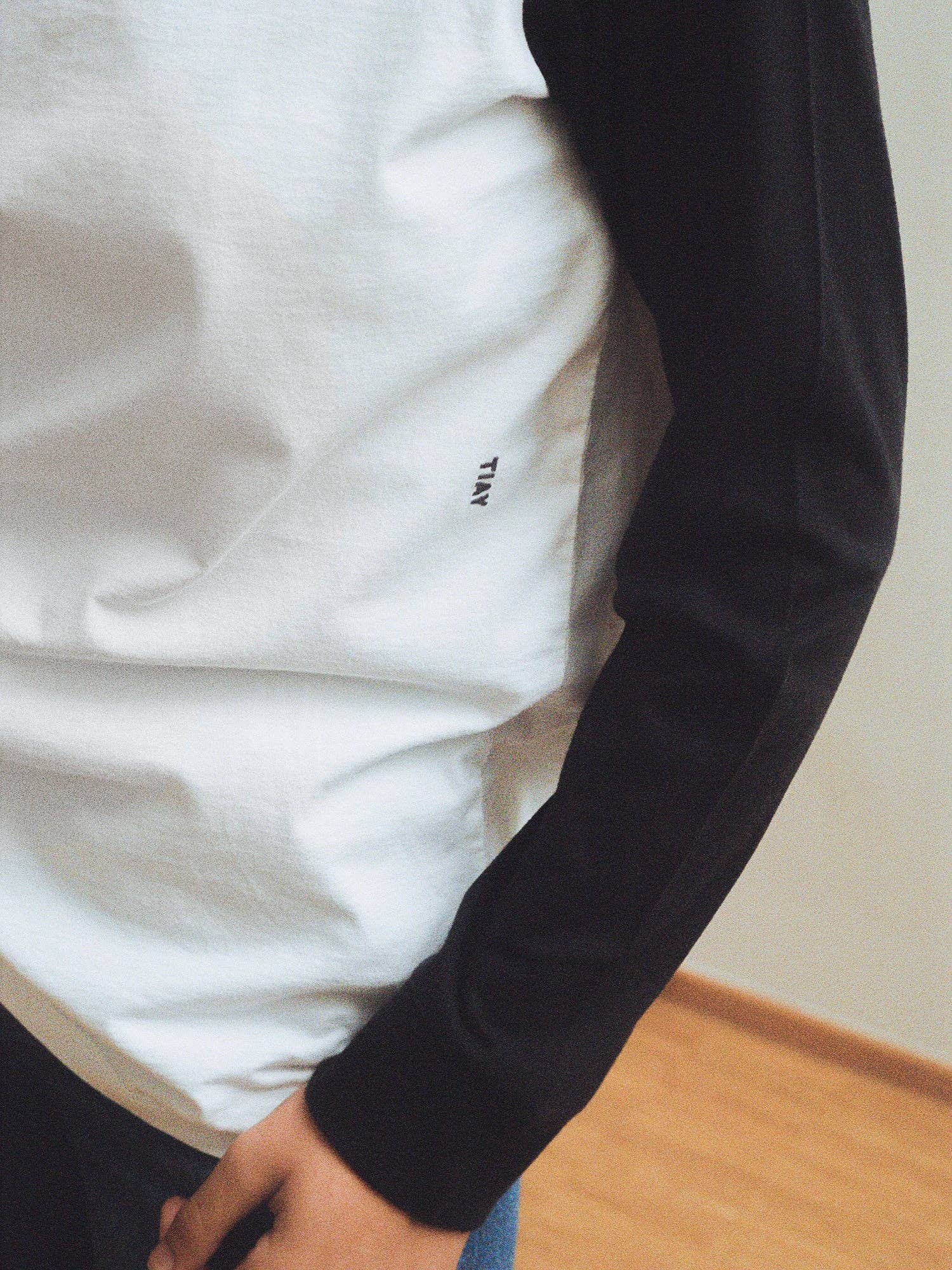 Tomorrow in a Year| Loose Fit Raglan Baseball Tee| Black/White