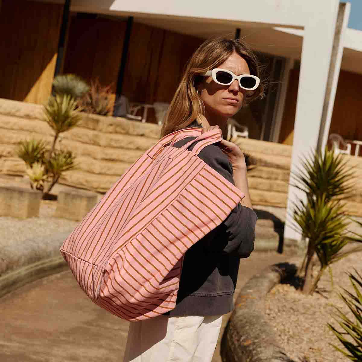 The Big Bag | Strawberry Pecan Thin Stripe