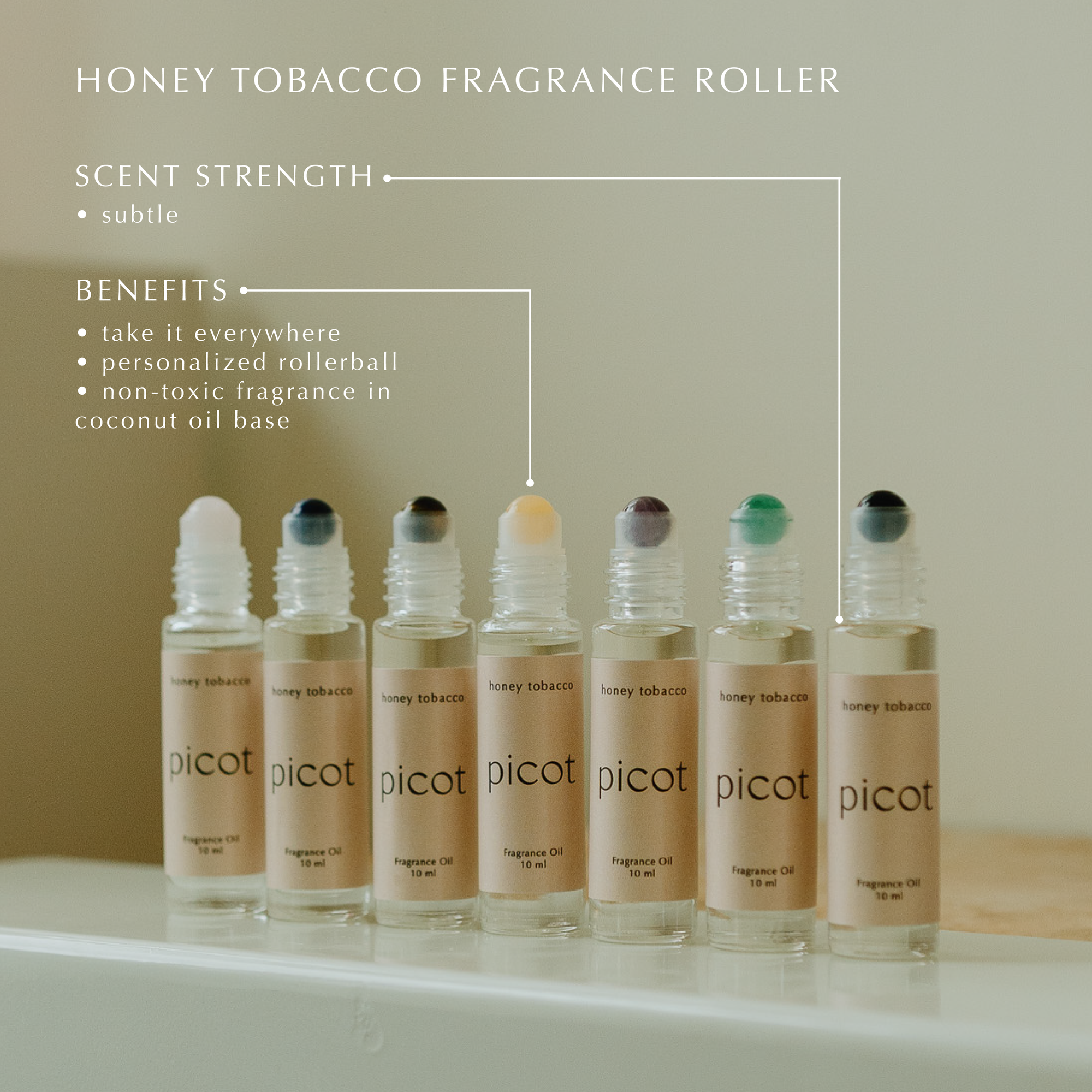 Picot | Fragrance Roller |Honey Tobacco