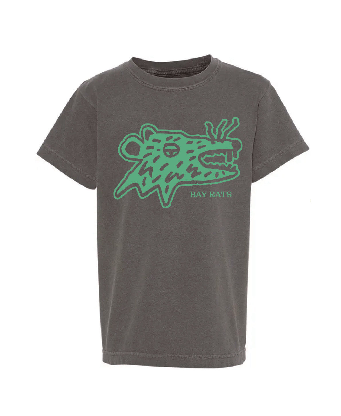 Bay Rat Kids Tee | washed black and mint